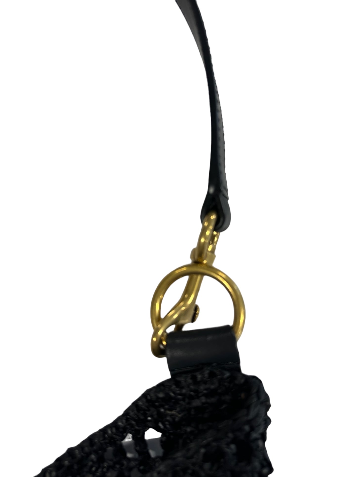 SAINT LAURENT - Black Raffia Logo Oxalis Tote Shoulder Bag