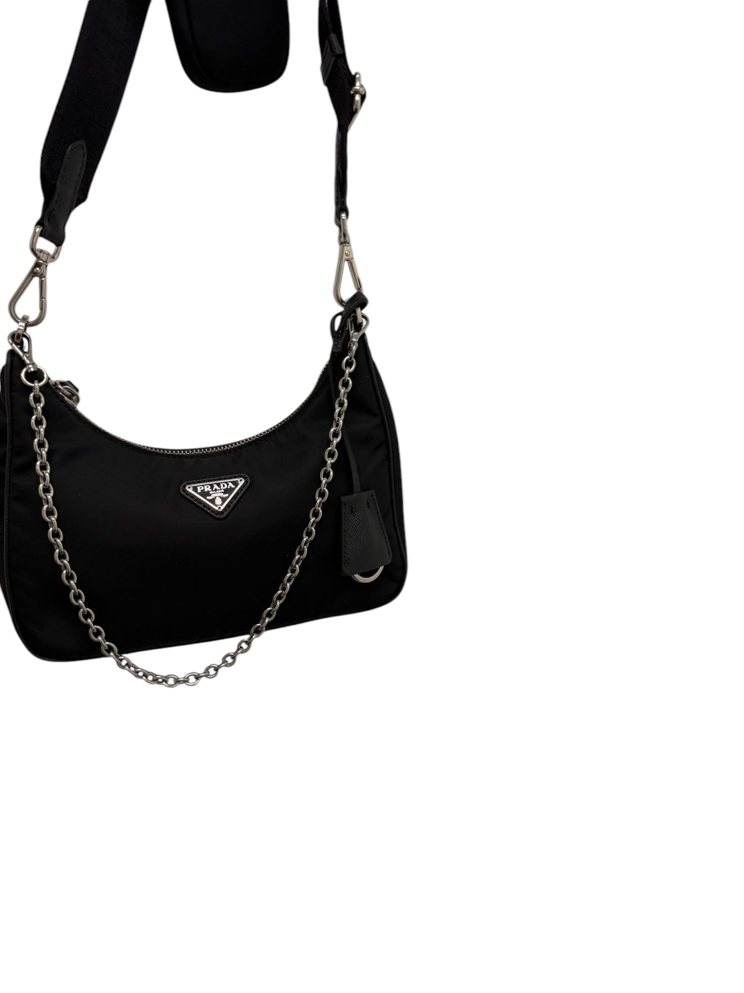 PRE-OWNED Black Re-Nylon 2005 Re-Edition Bag