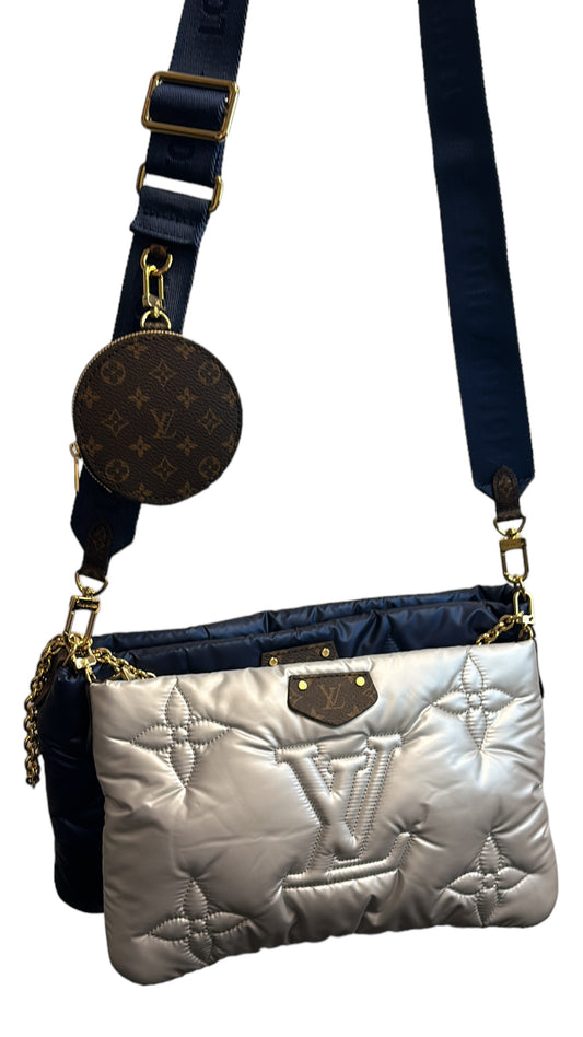 LOUIS VUITTON - Econyl Monogram Pillow Maxi Multi Pochette Acessories Navy Silver