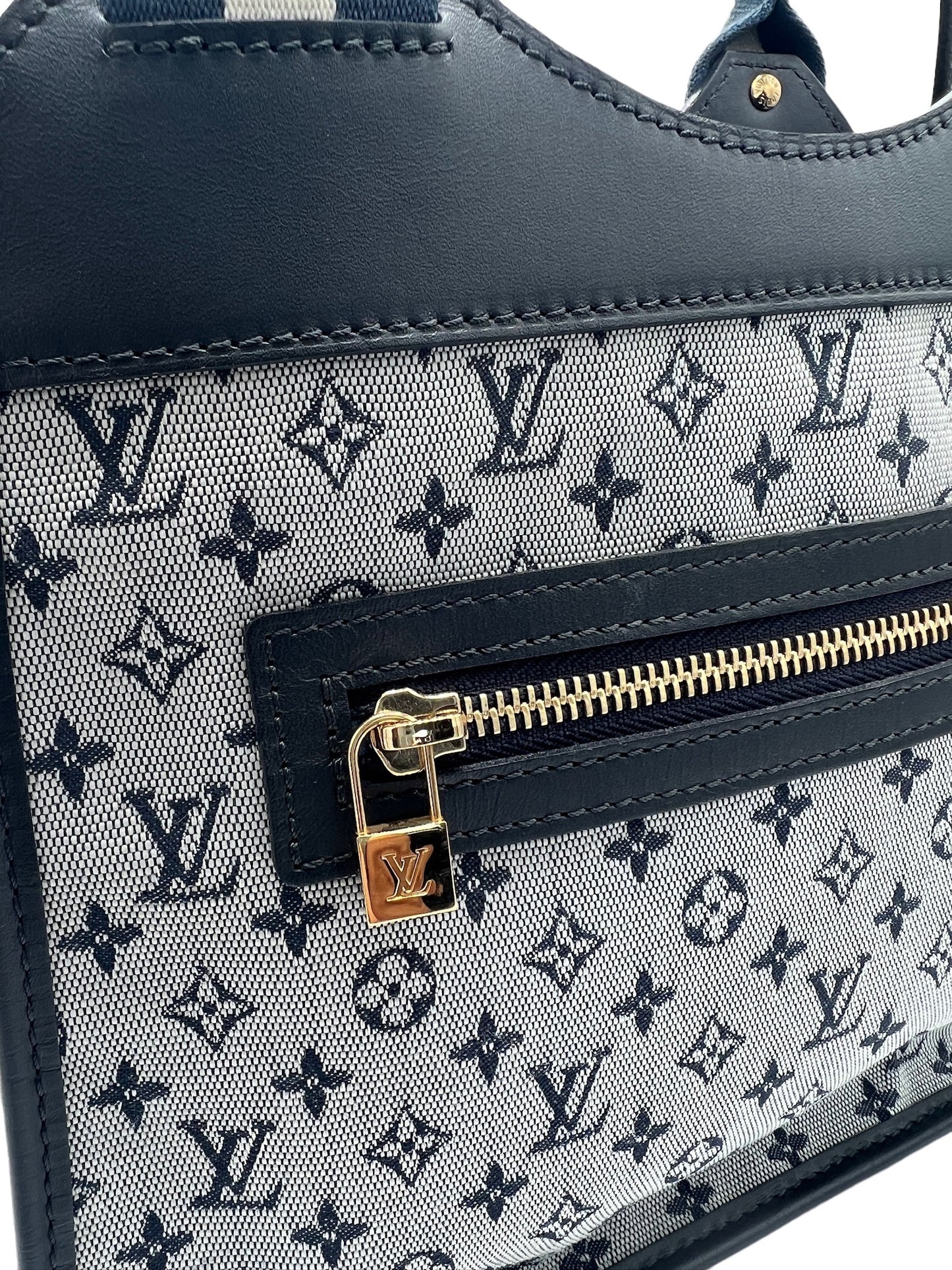 LOUIS VUITTON - Blue Monogram Lin Canvas Sac Kathleen Bag