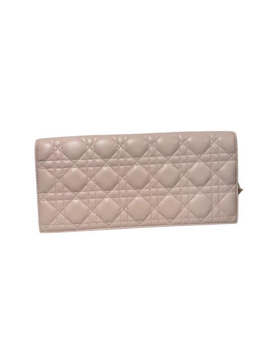 PRE-OWNED CD Pink Lambskin Cannage Lady Dior Convertible Clutch