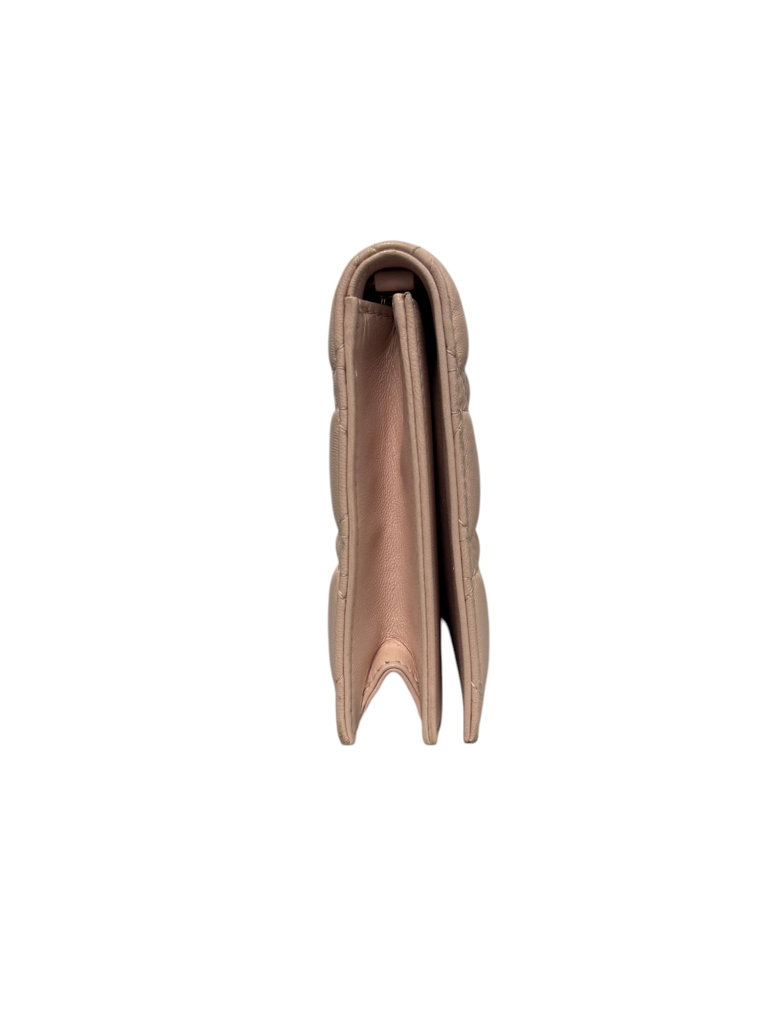 Clutch convertible Lady Dior Cannage de piel de cordero rosa CD USADO