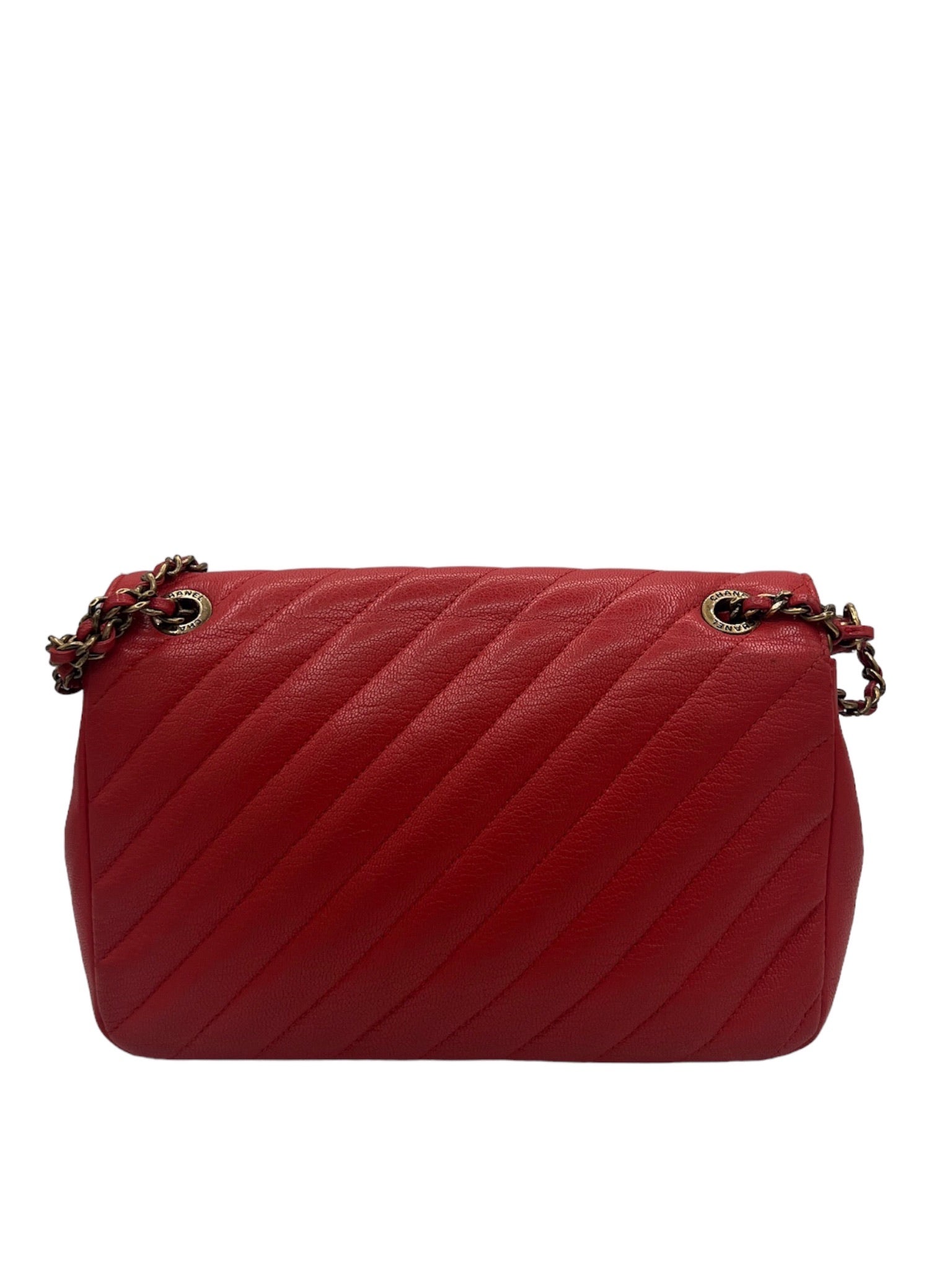 CHANEL - Bolso CC Flap Diagonal en color rojo
