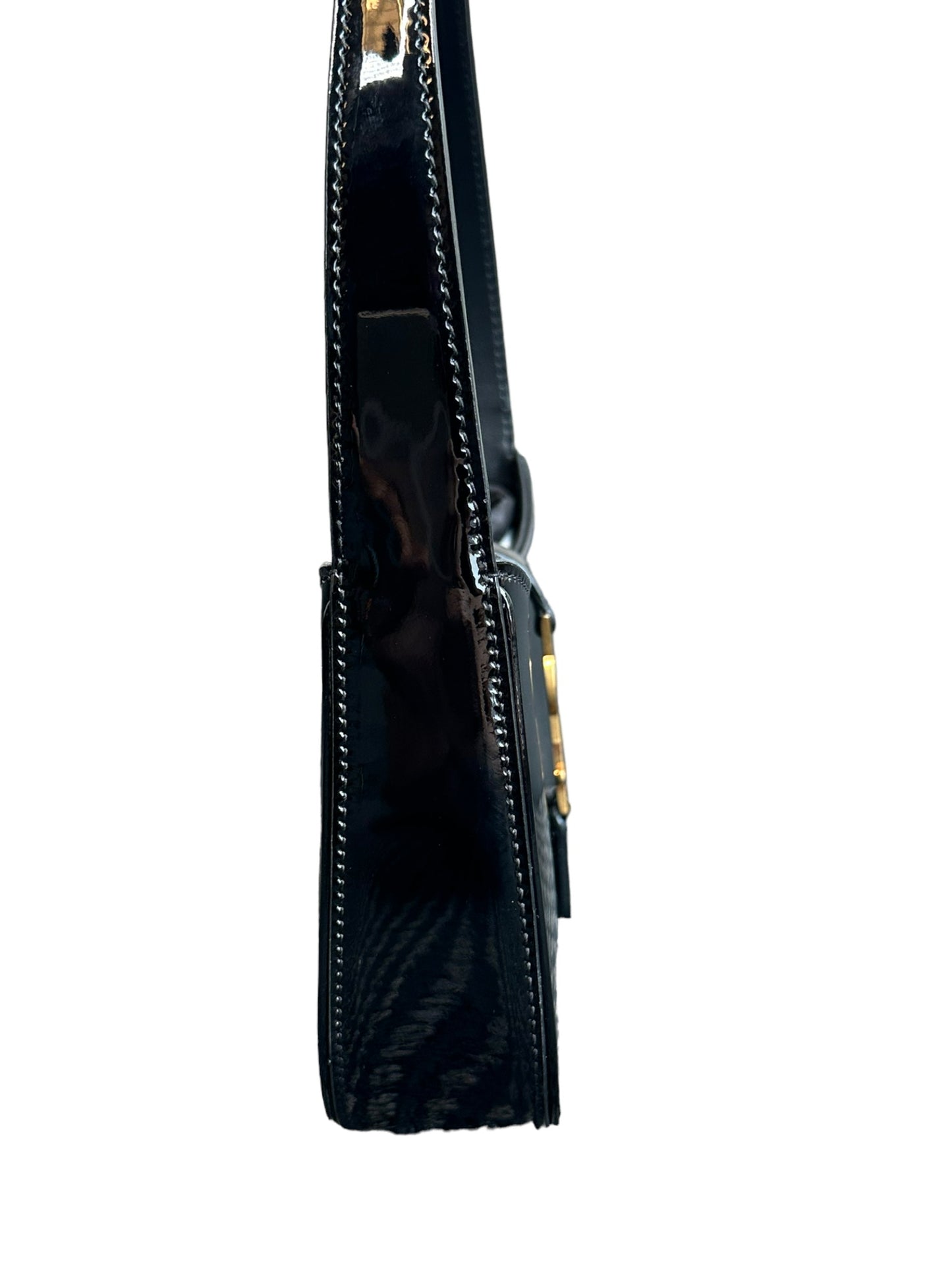 SAINT LAURENT - Black Shiny Leather Le 5 A 7 Mini Hobo