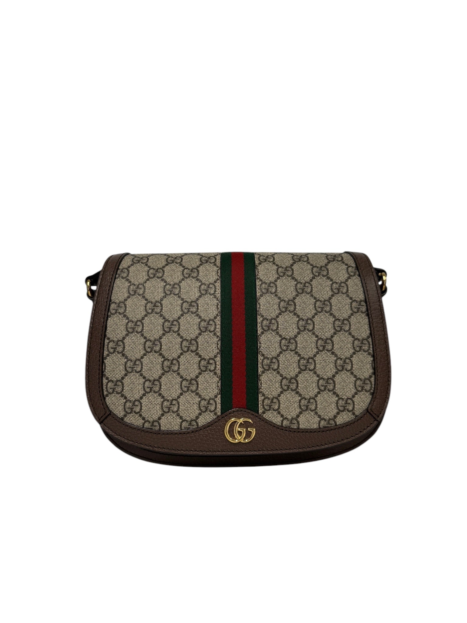 Bolso pequeño con solapa Ophidia de lona Supreme beige GG de segunda mano