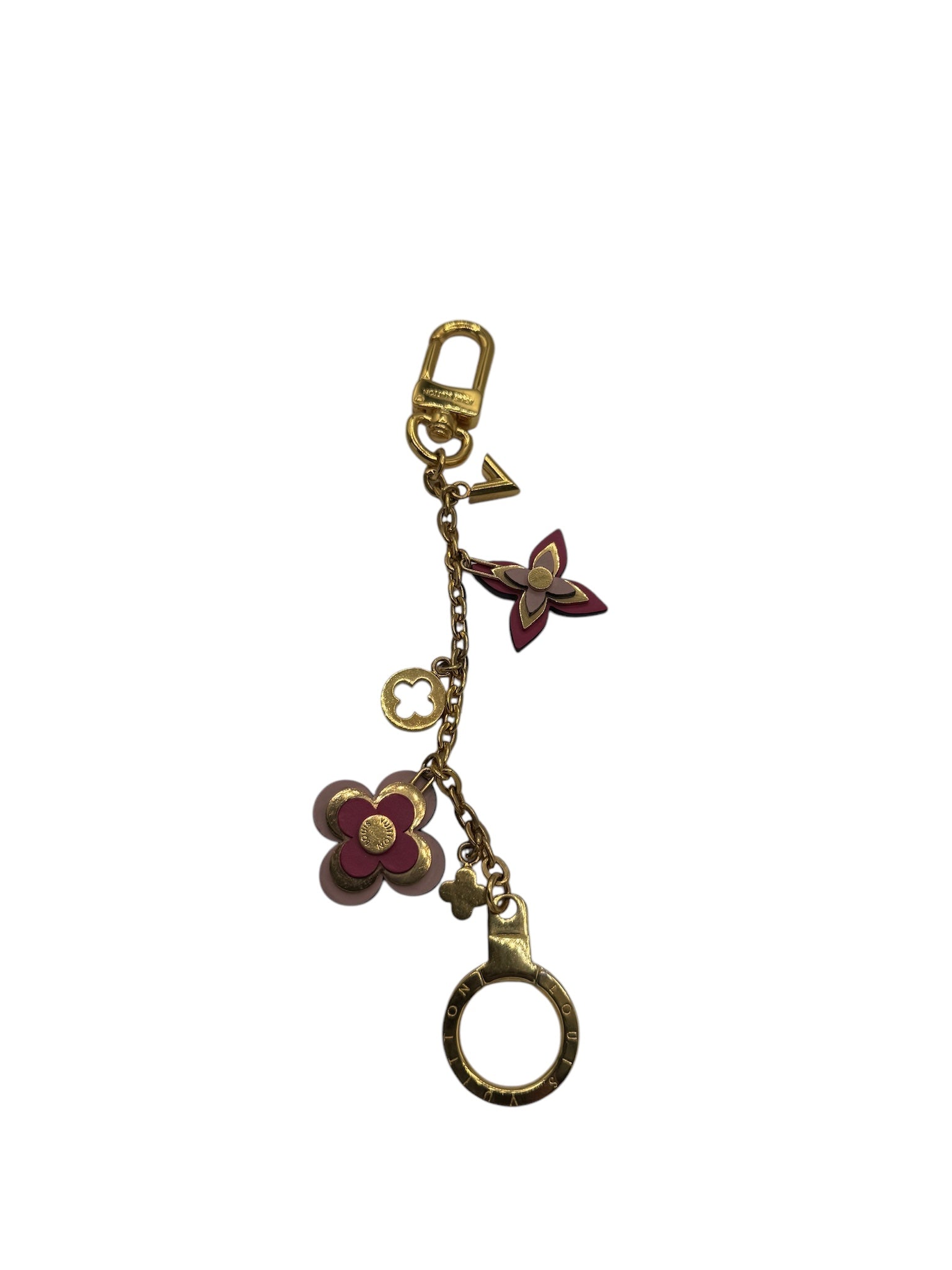 PRE-OWNED LV Pink Flower Charm