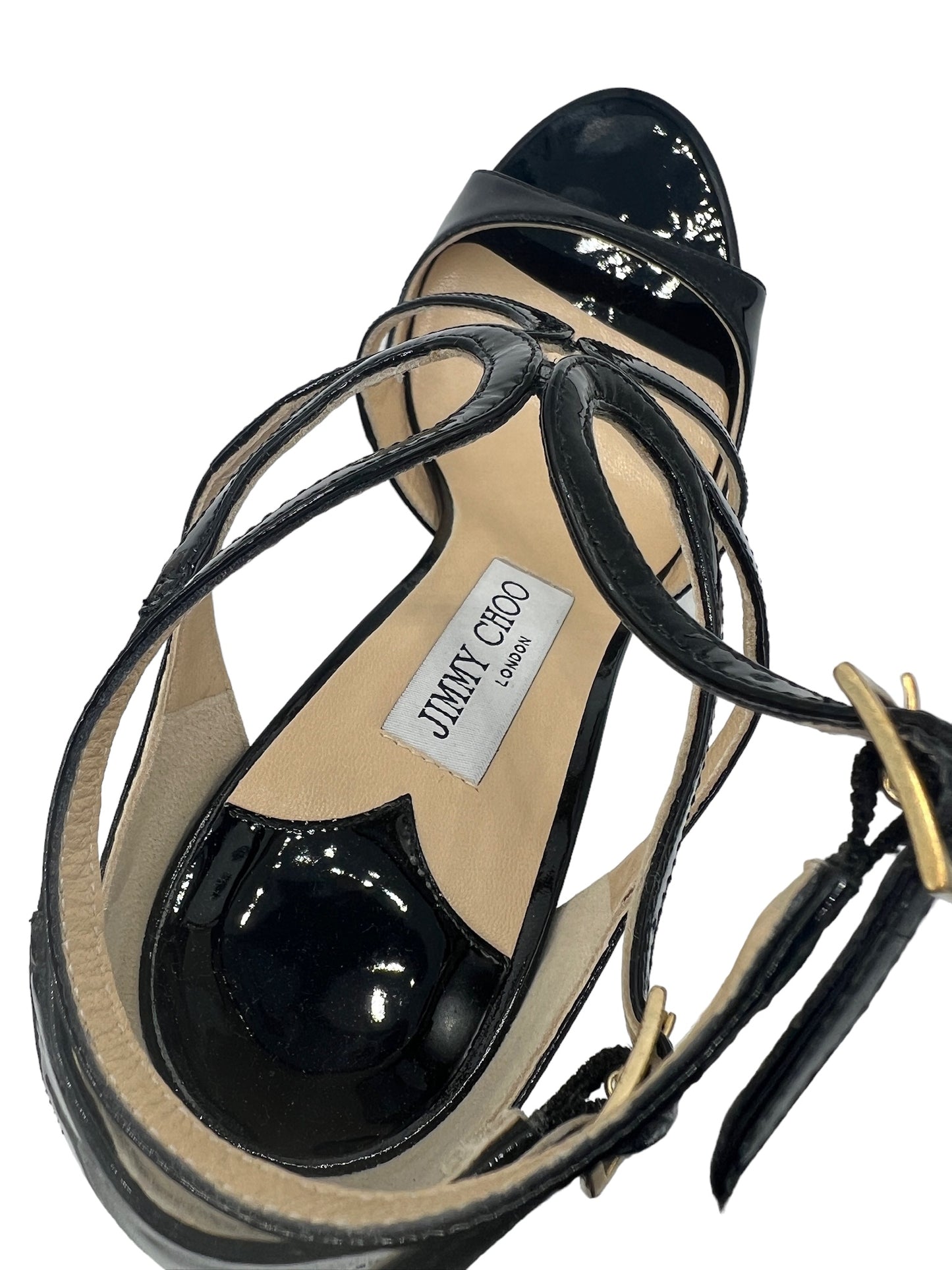 JIMMY CHOO - Black Patent Leather Pumps Size 38 1/2