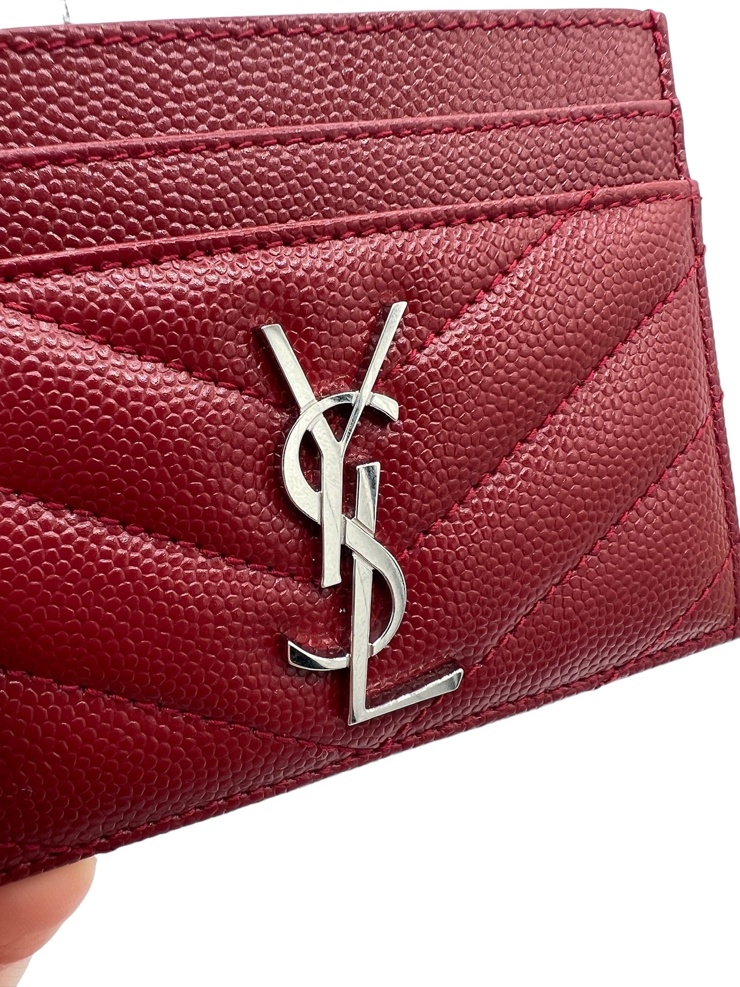 SAINT LAURENT - Rouge Opyum Grain De Poudre Cassandre Card Case