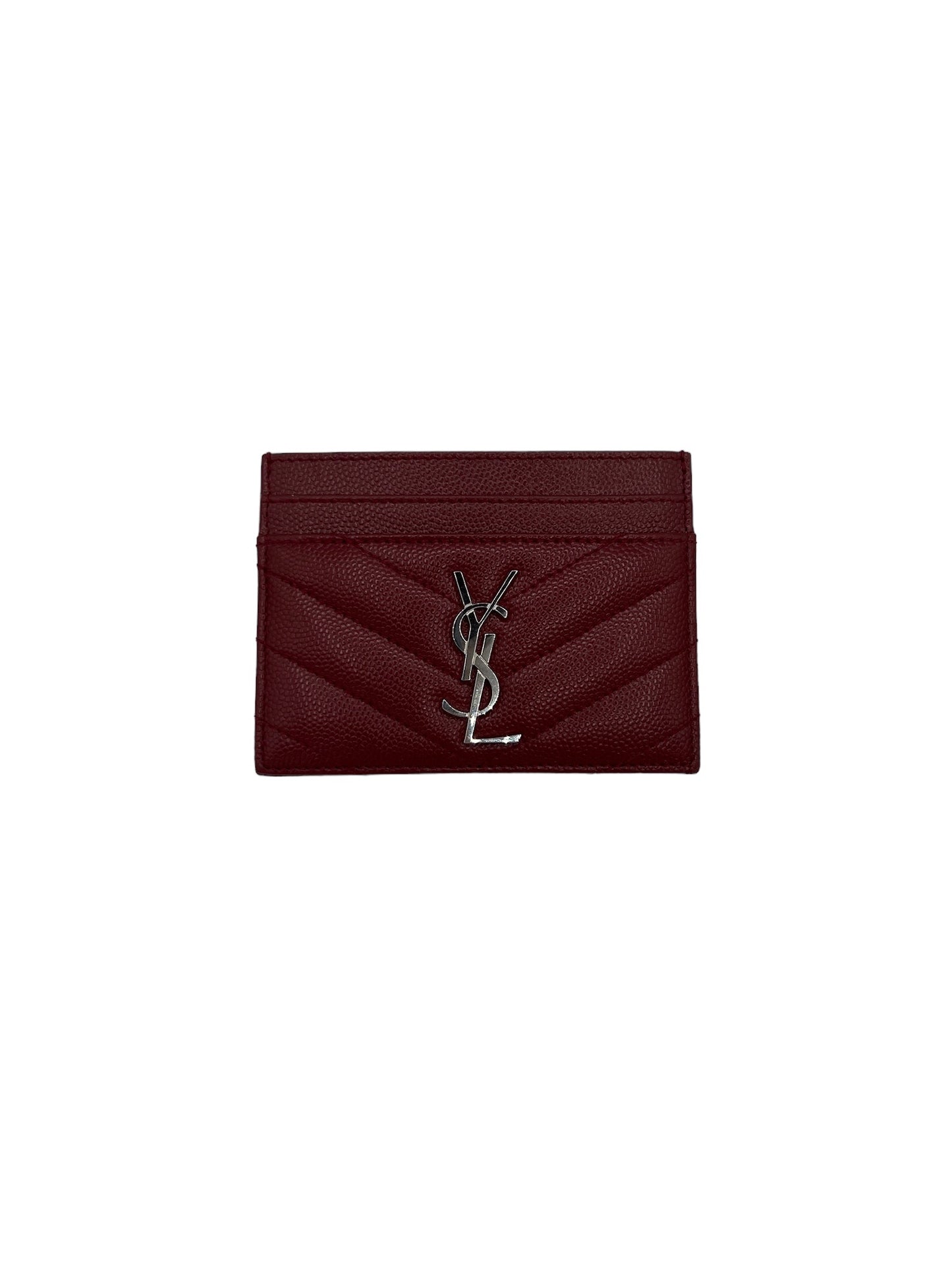 SAINT LAURENT - Rouge Opyum Grain De Poudre Cassandre Card Case