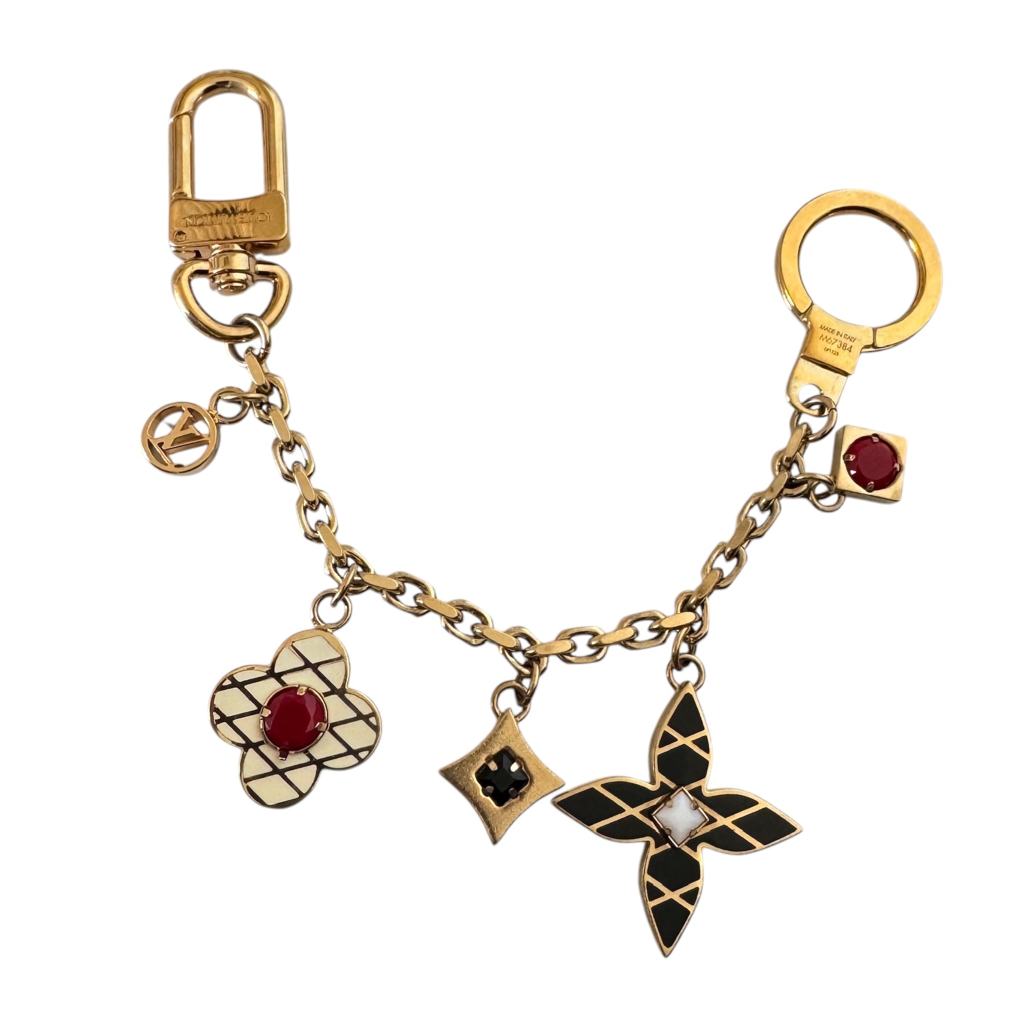 PRE-OWNED LV Malletage Flowers Bag Charm