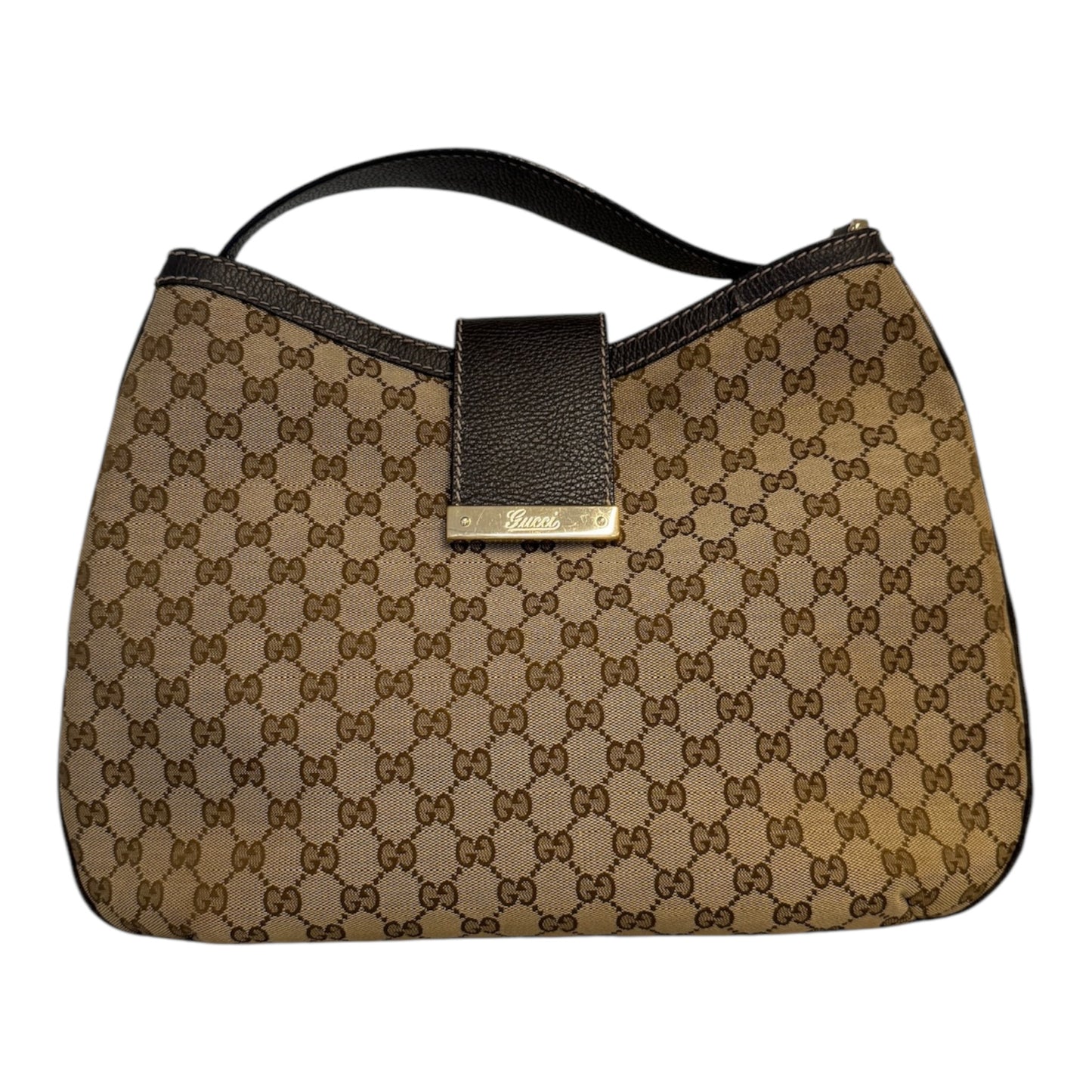 PRE-OWNED GG Beige GG Monogram Canvas Hobo Bag