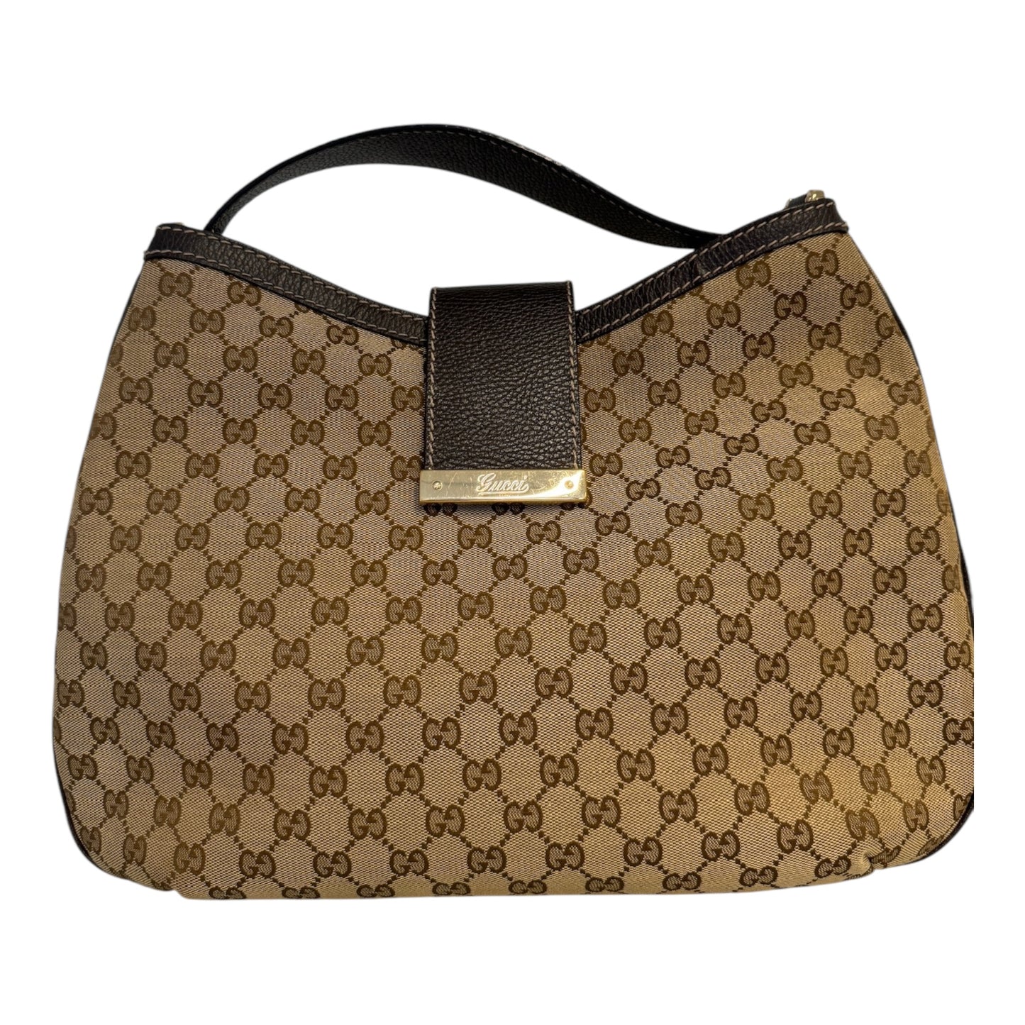 PRE-OWNED GG Beige GG Monogram Canvas Hobo Bag