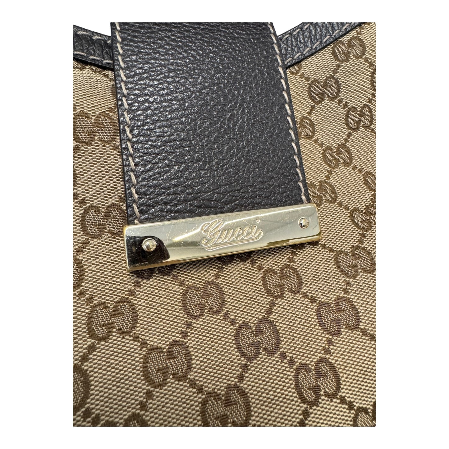 PRE-OWNED GG Beige GG Monogram Canvas Hobo Bag