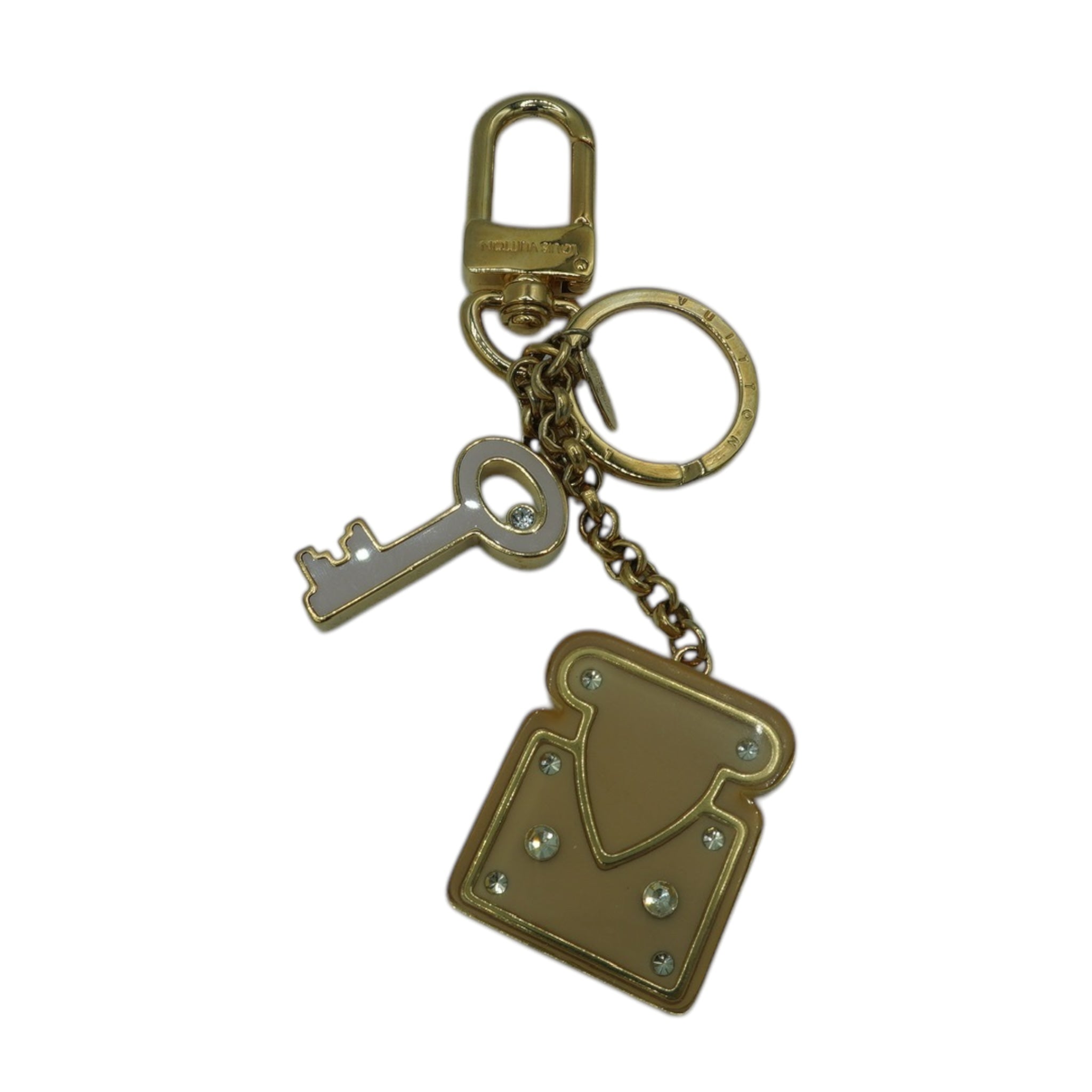 PRE-OWNED LV Pink Lock Keychain