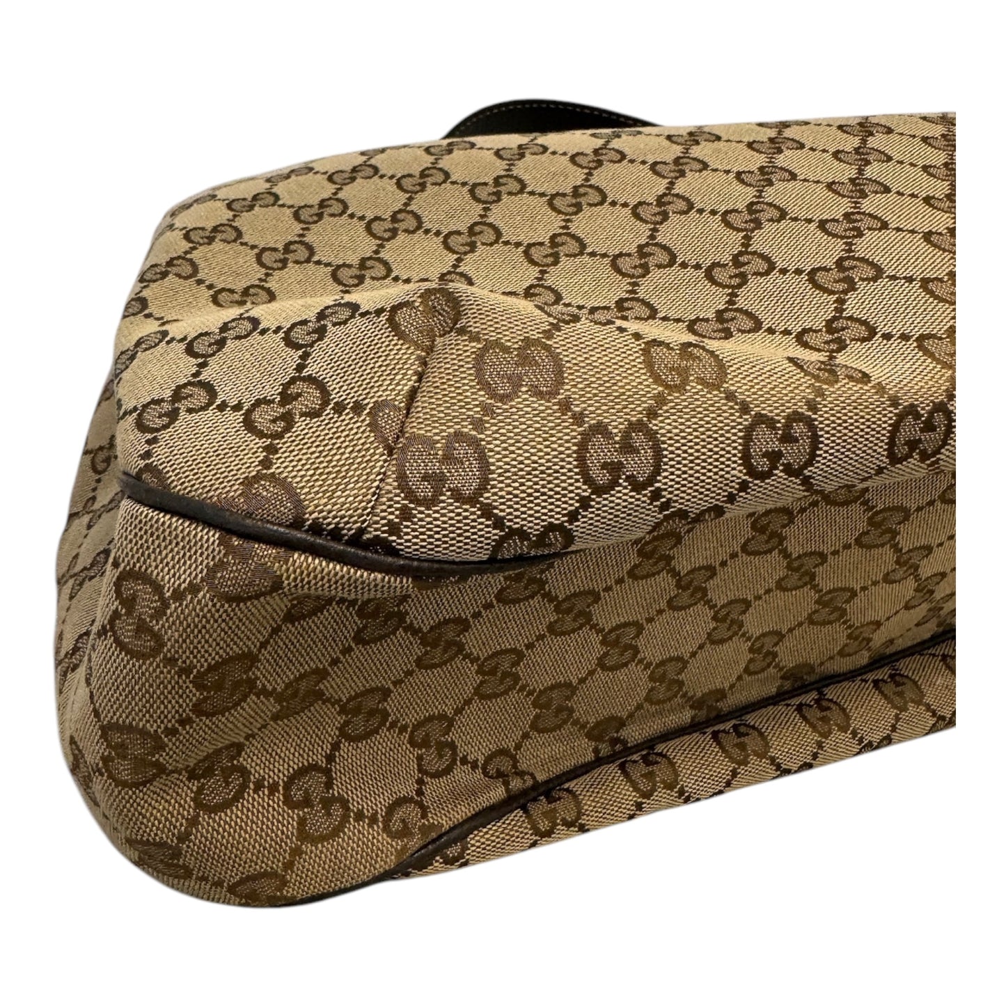 PRE-OWNED GG Beige GG Monogram Canvas Hobo Bag