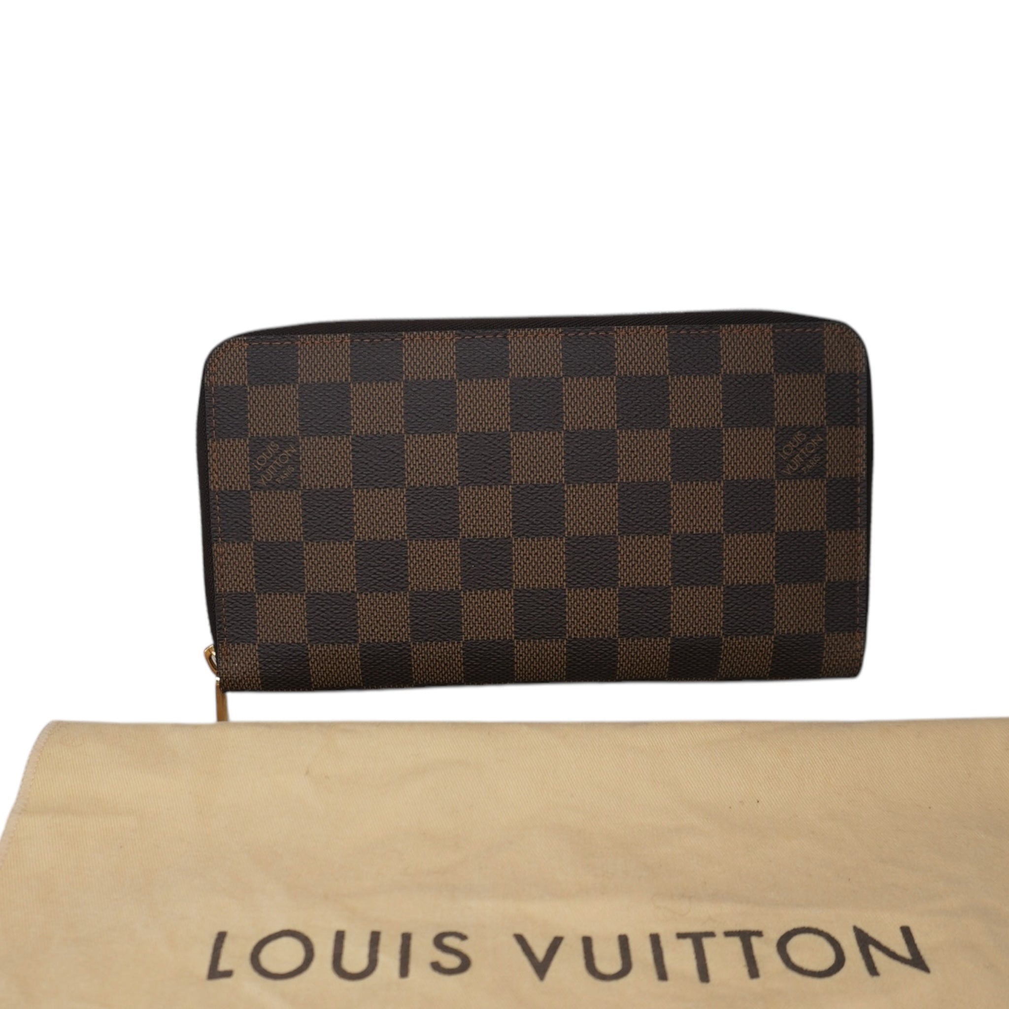 PRE-OWNED LV Damier Ebene Canvas Long Wallet
