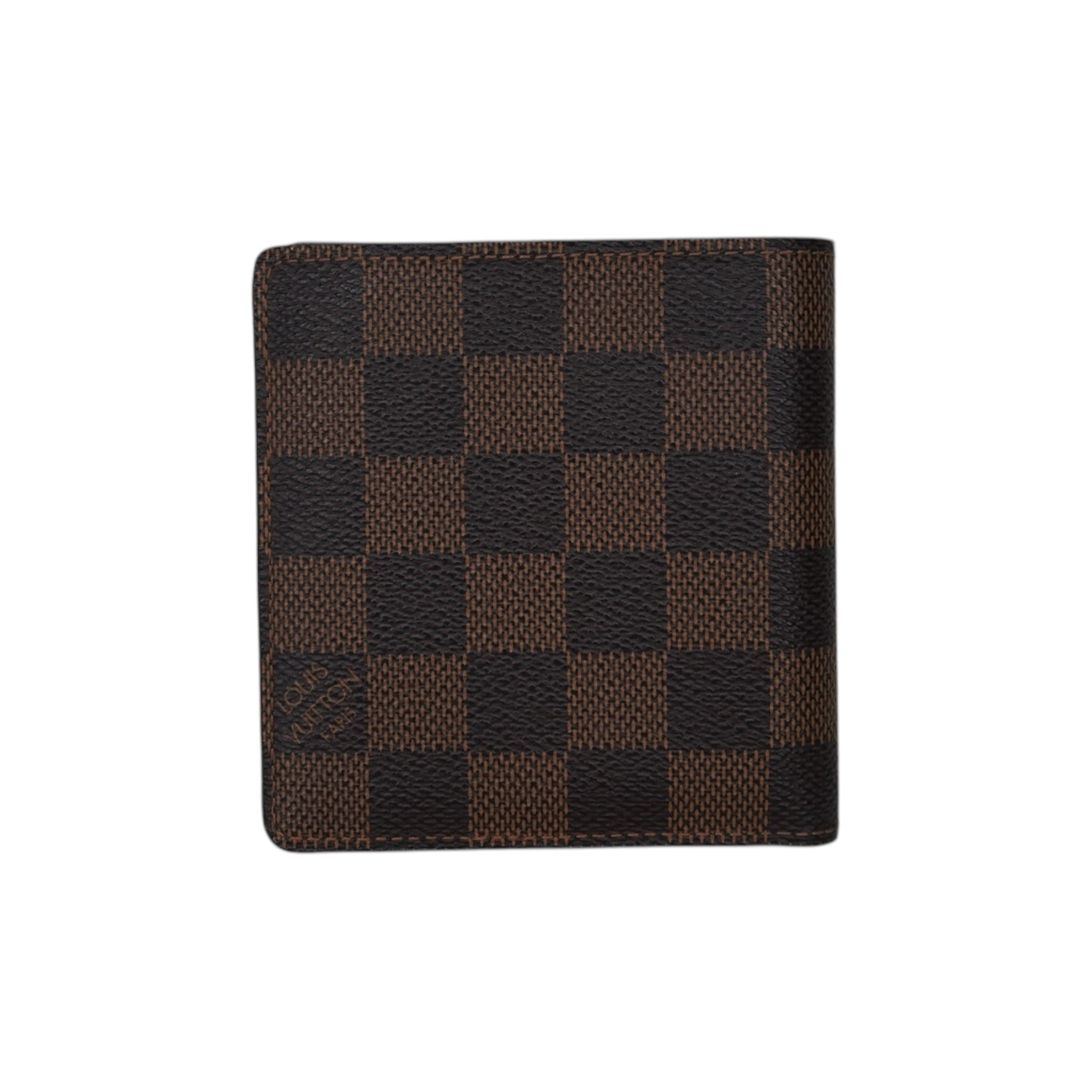 Cartera plegable de lona LV Damier Ebene de segunda mano