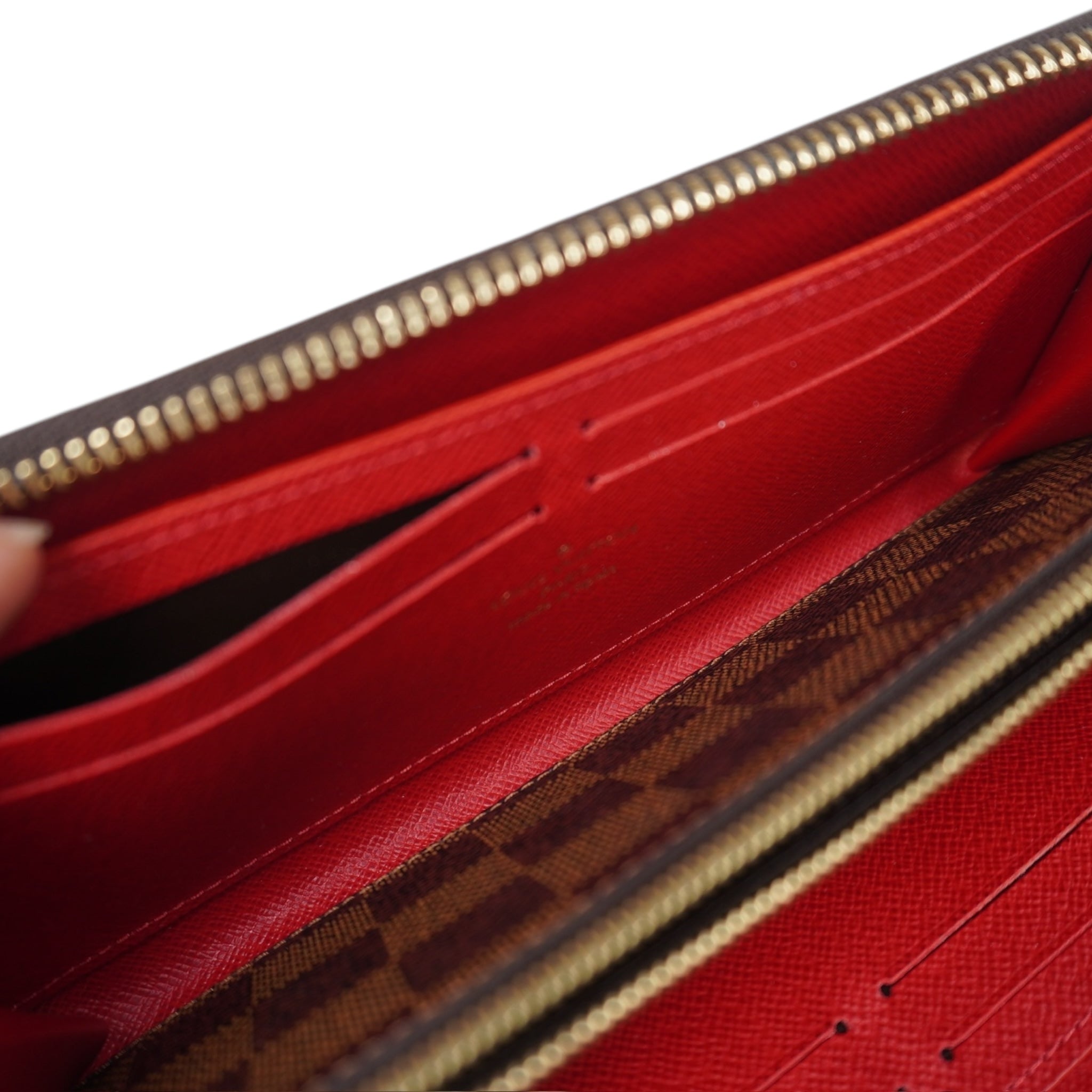 PRE-OWNED Damier Ebene Canvas Clemence Wallet