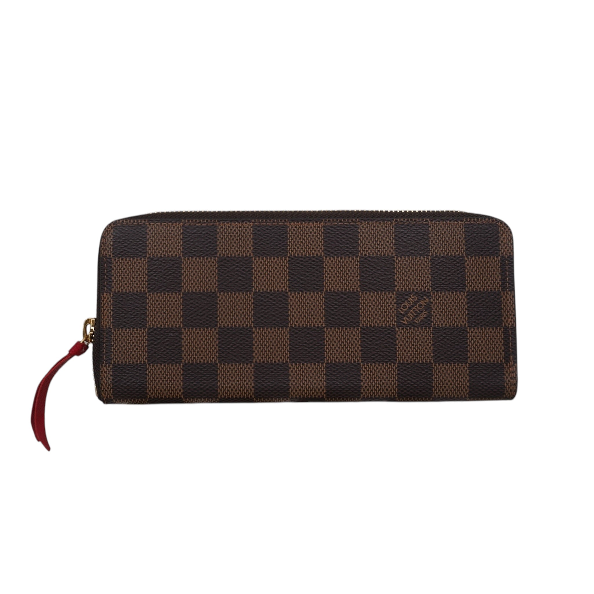 PRE-OWNED Damier Ebene Canvas Clemence Wallet
