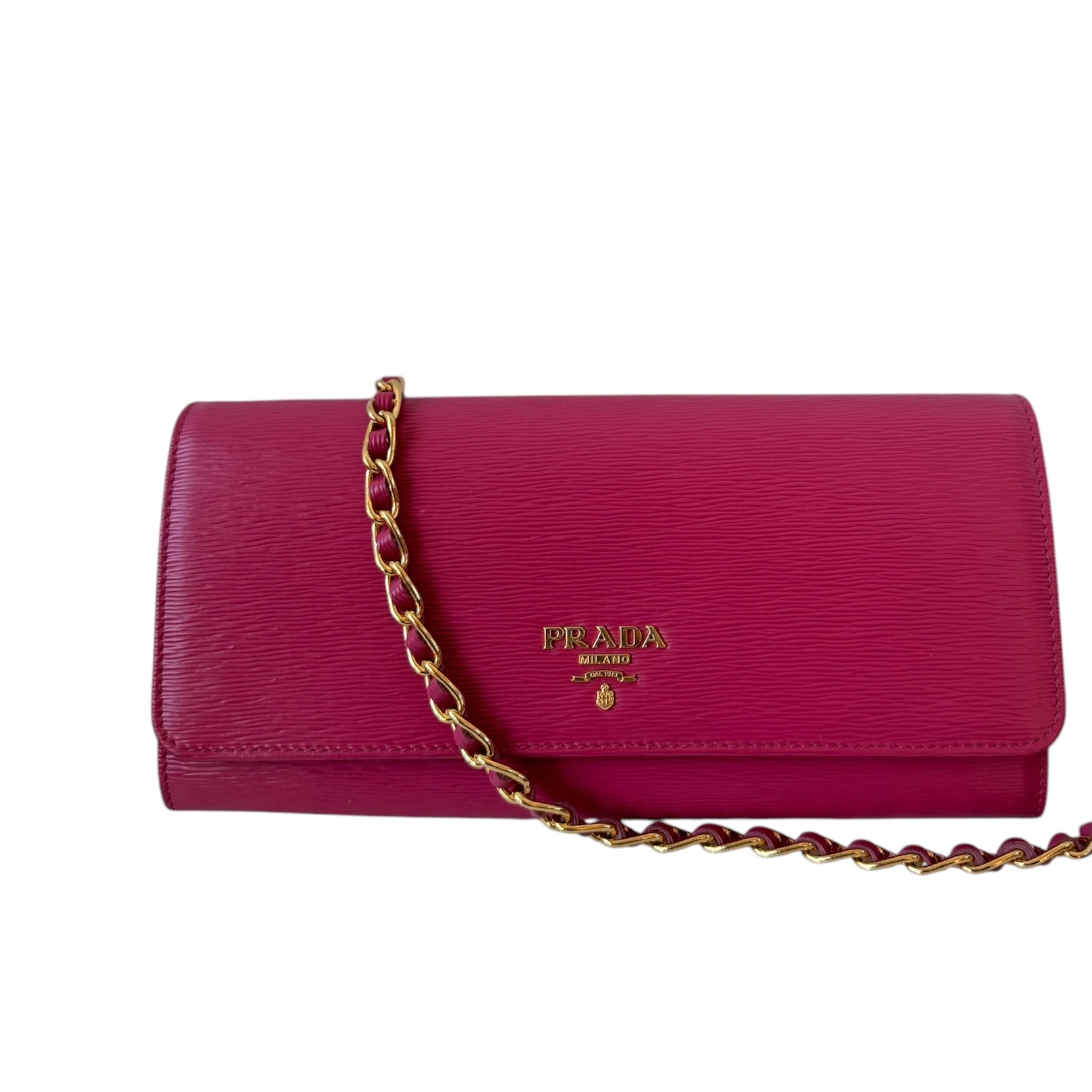 PRE-OWNED Peonia Vitello Move Wallet on a Chain Crossbody Bag