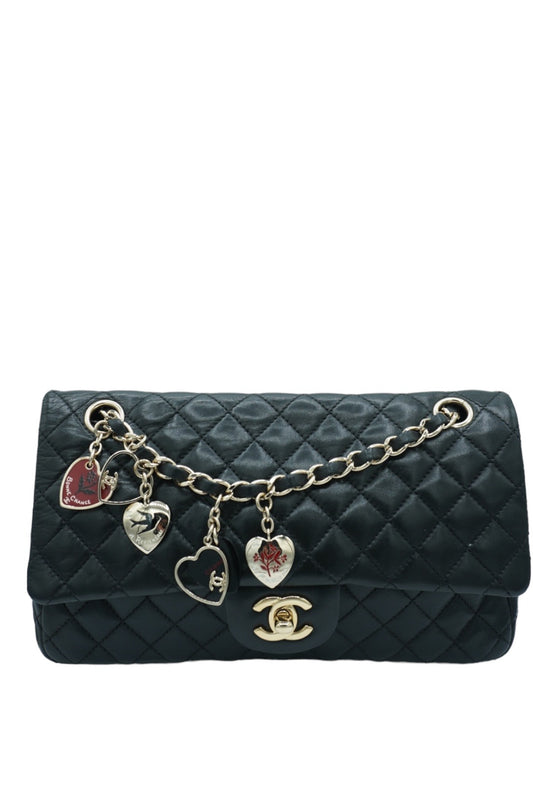 CHANEL - Classic Black Flap Bag Valentine's Limited Edition