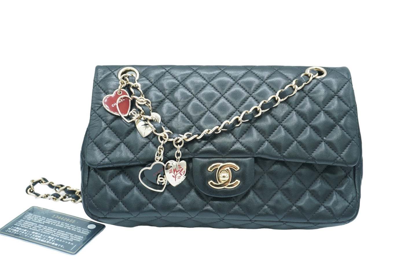 CHANEL - Classic Black Flap Bag Valentine's Limited Edition