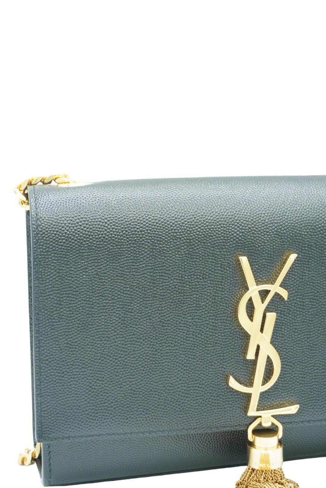 SAINT LAURENT - Kate Chain Wallet In Grain De Poudre Leather