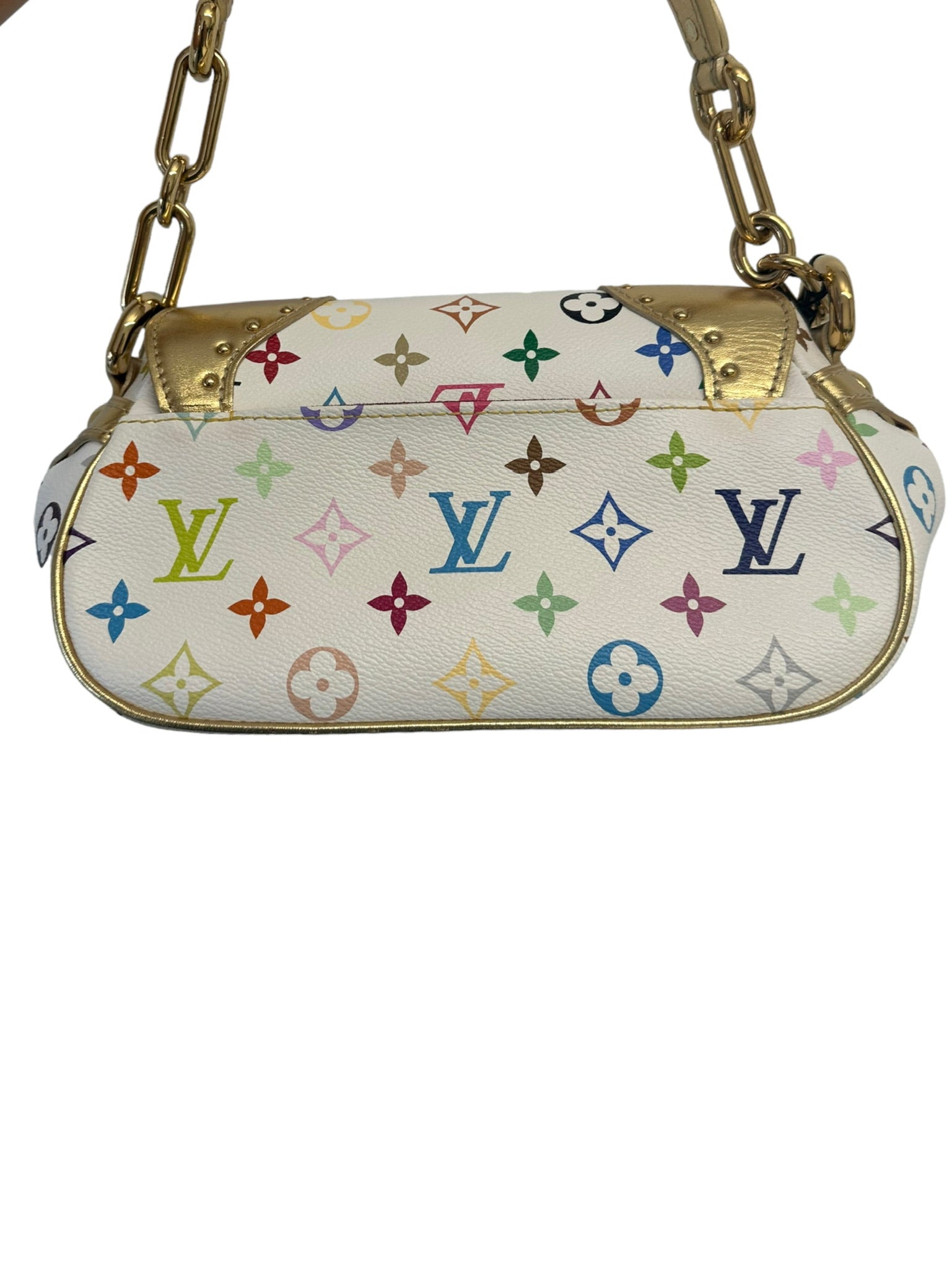 LOUIS VUITTON - White Multicolor Monogram Gold Marilyn