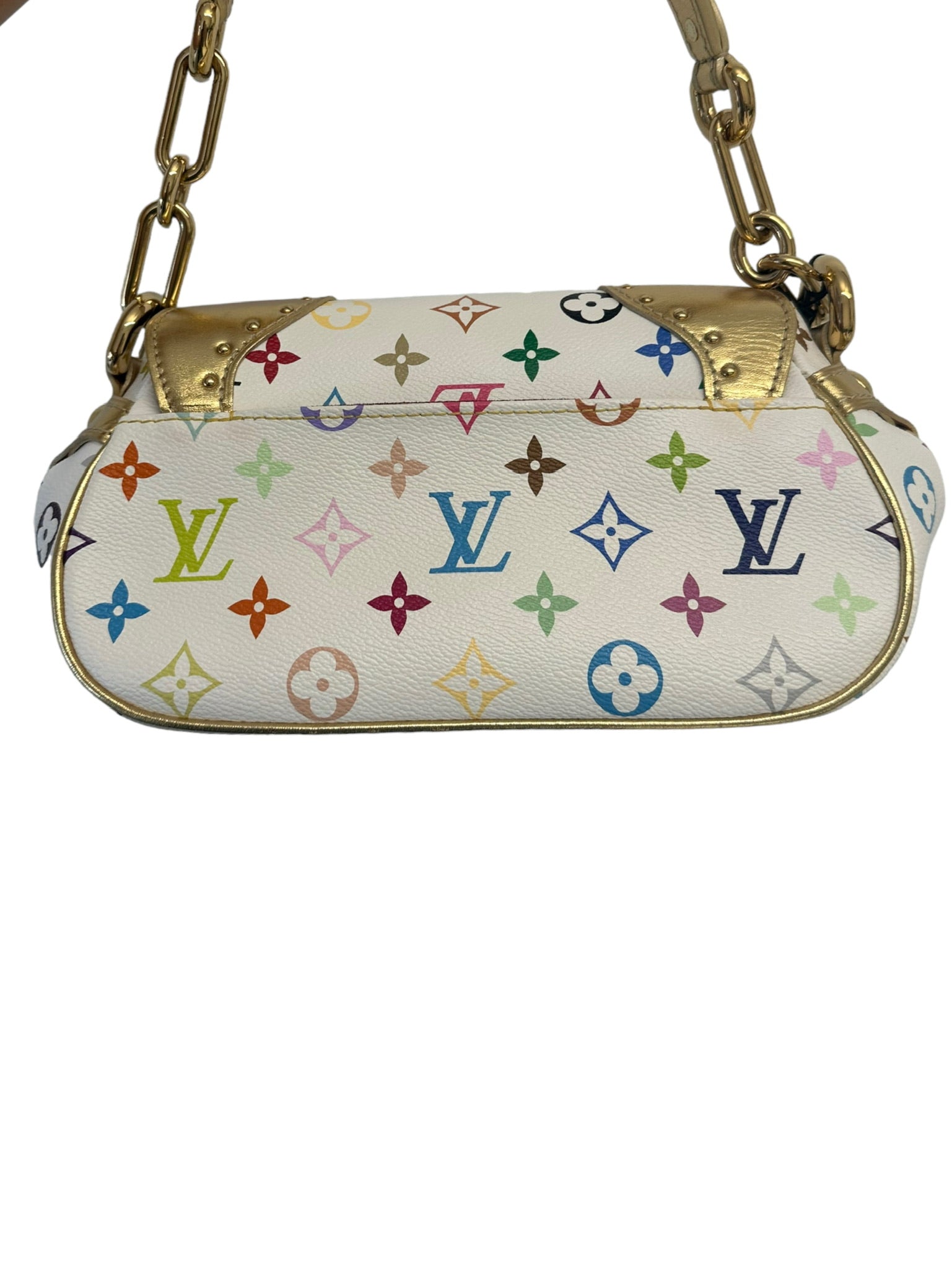 Louis Vuitton Limited Edition White/Gold Monogram Multicolore Marilyn Bag -  Yoogi's Closet