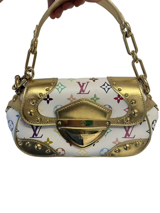 LOUIS VUITTON - White Multicolor Monogram Gold Marilyn