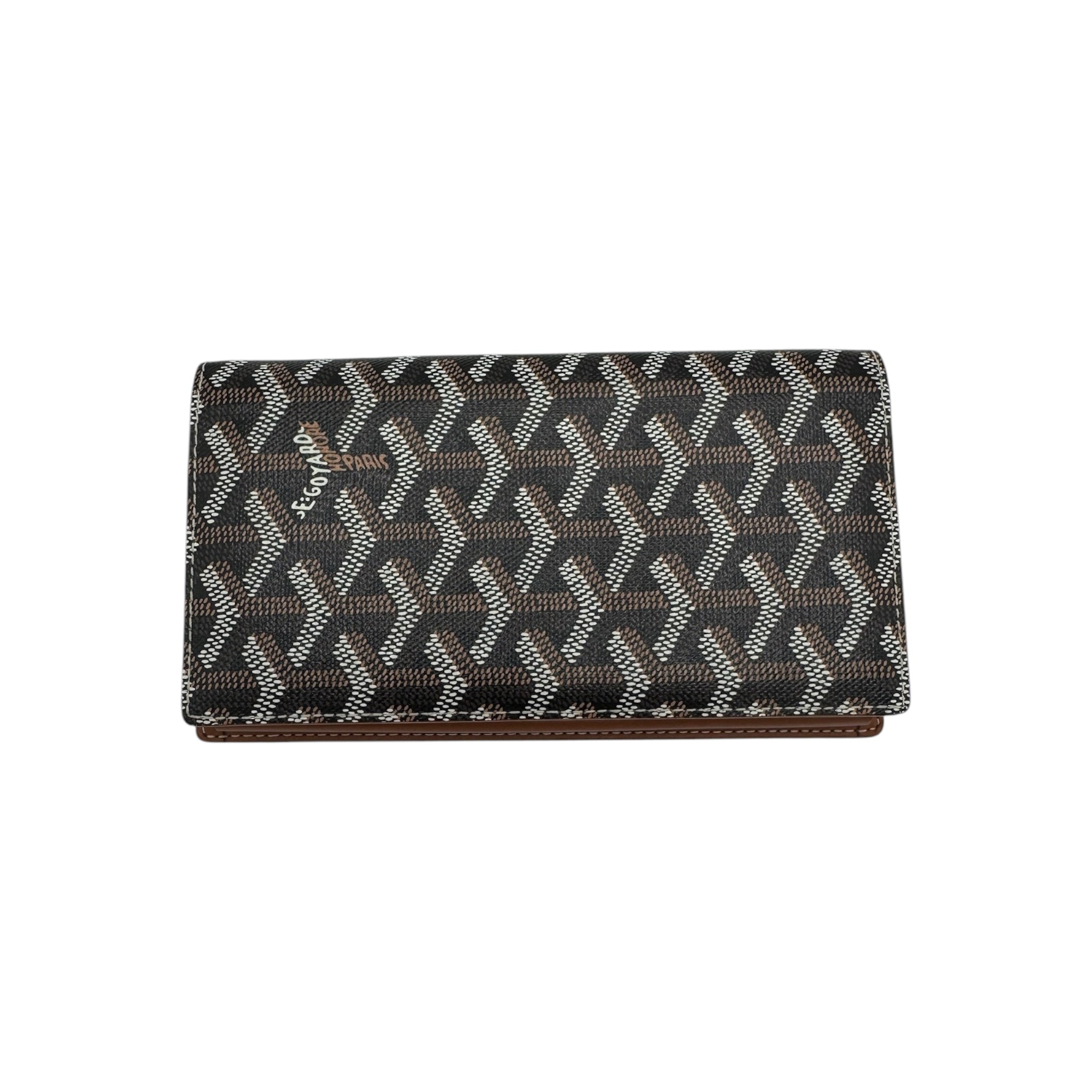 Cartera plegable de lona negra de segunda mano