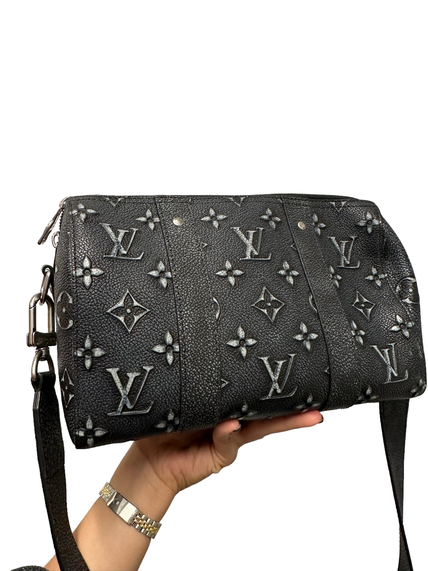 LOUIS VUITTON - Charcoal Cowhide Faded Monogram City Keepall