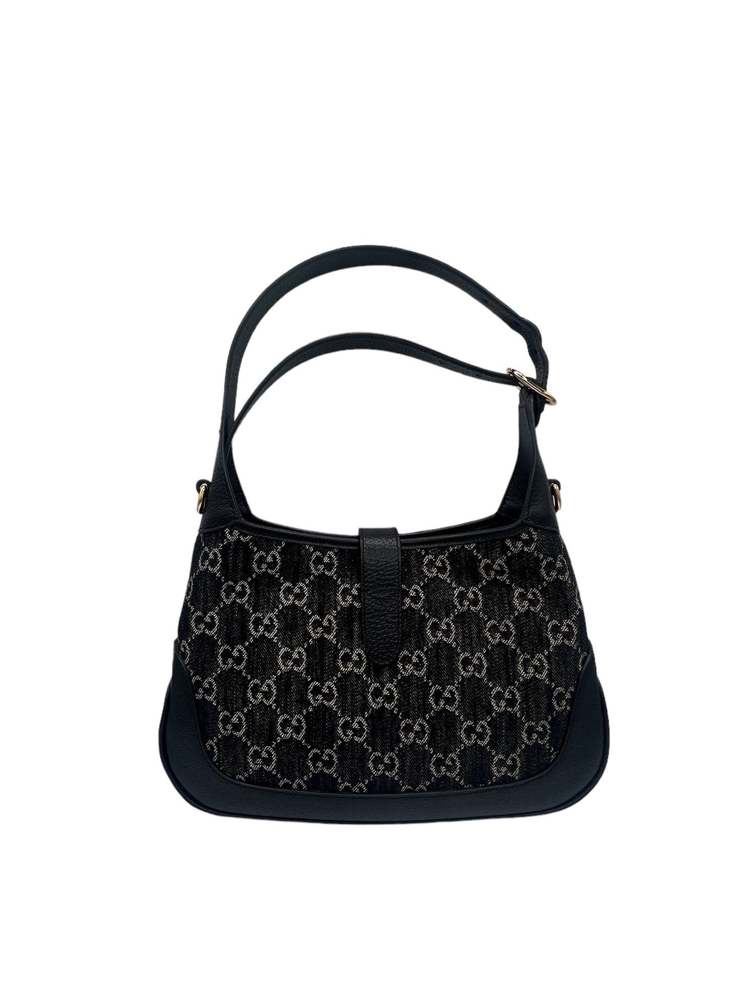 GUCCI - Jackie 1961 GG Black Denim Jacquard Small Shoulder Bag