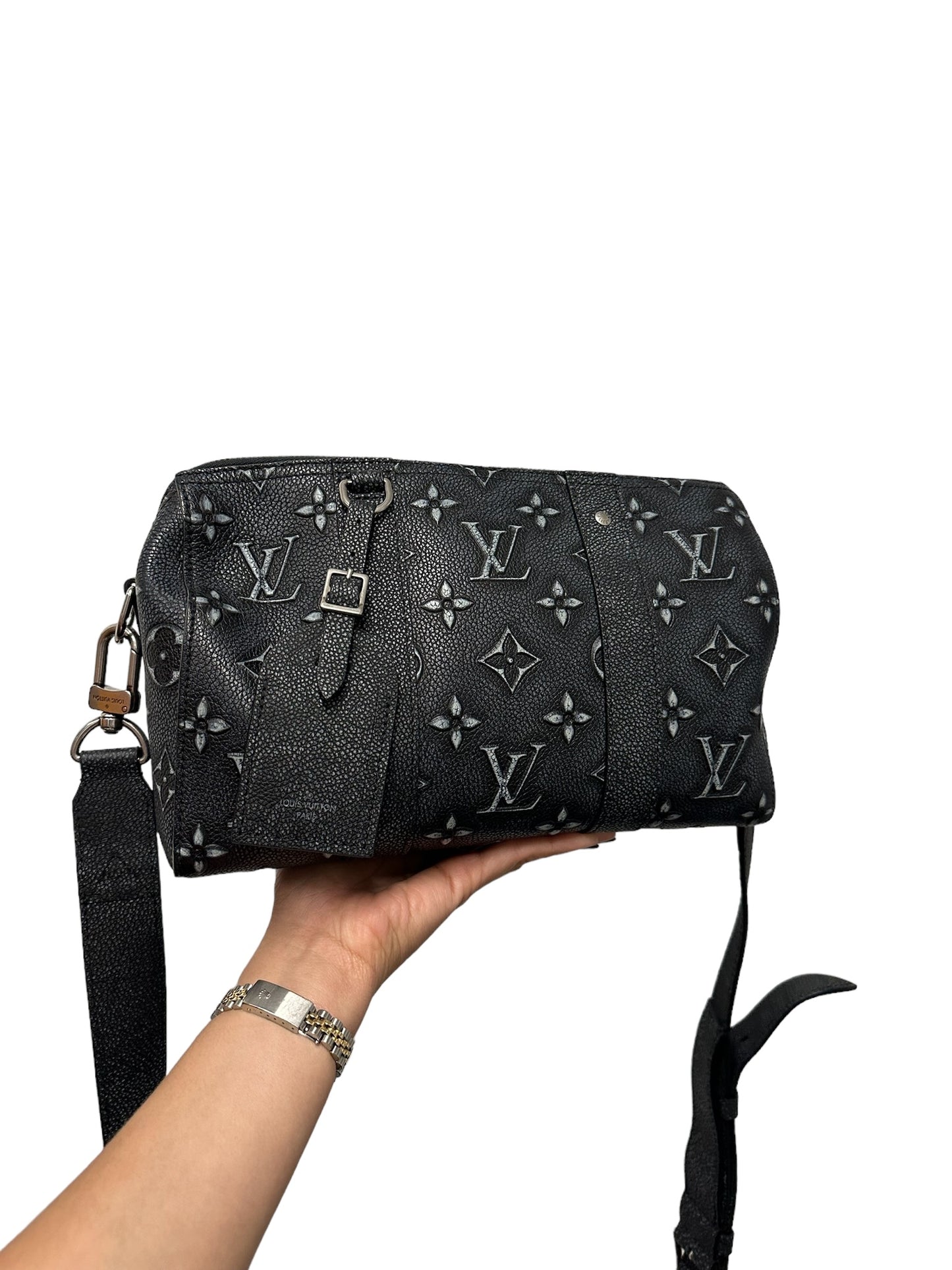 LOUIS VUITTON - Charcoal Cowhide Faded Monogram City Keepall