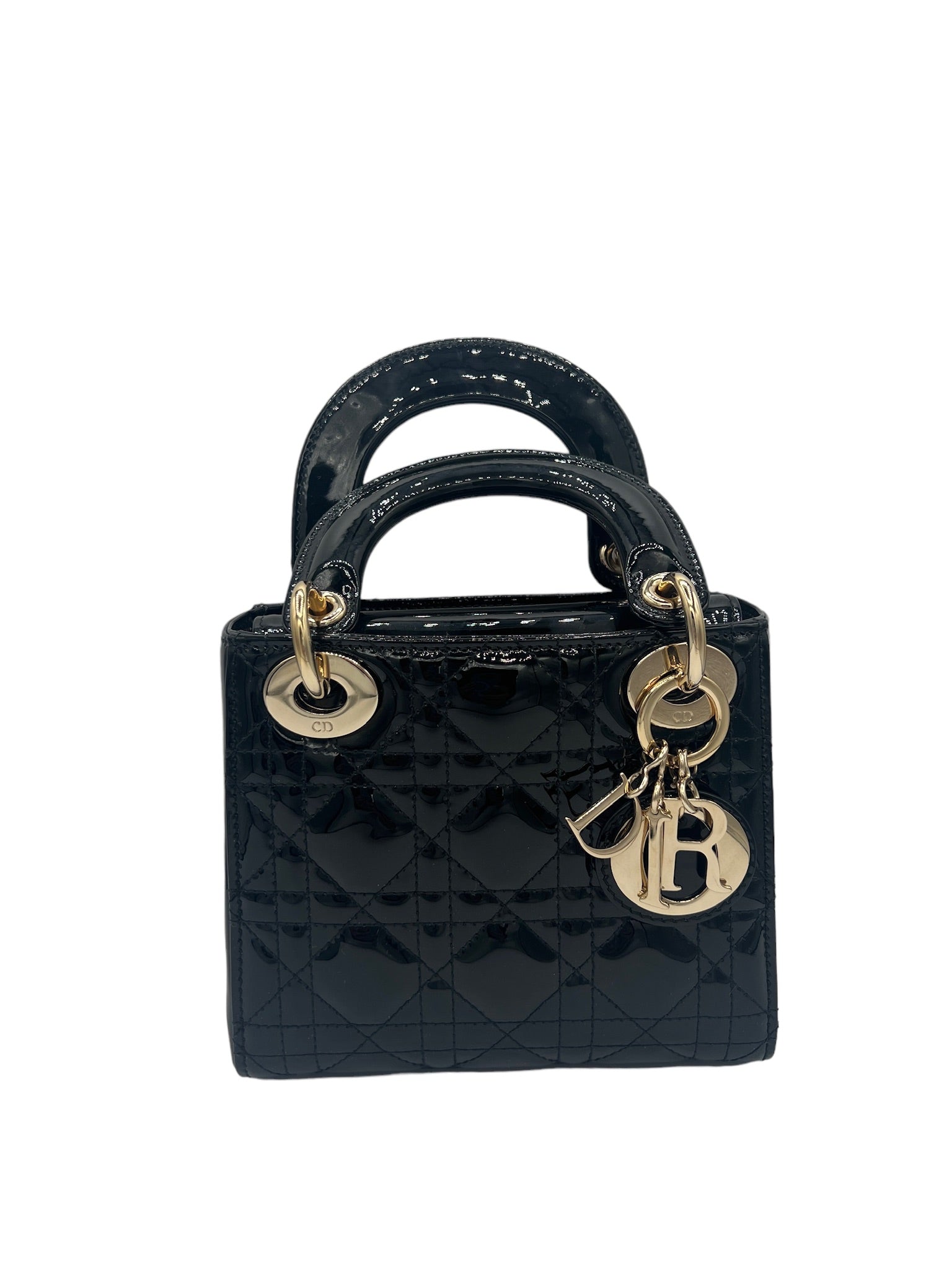 DIOR - Bolso Lady Dior Mini de charol negro