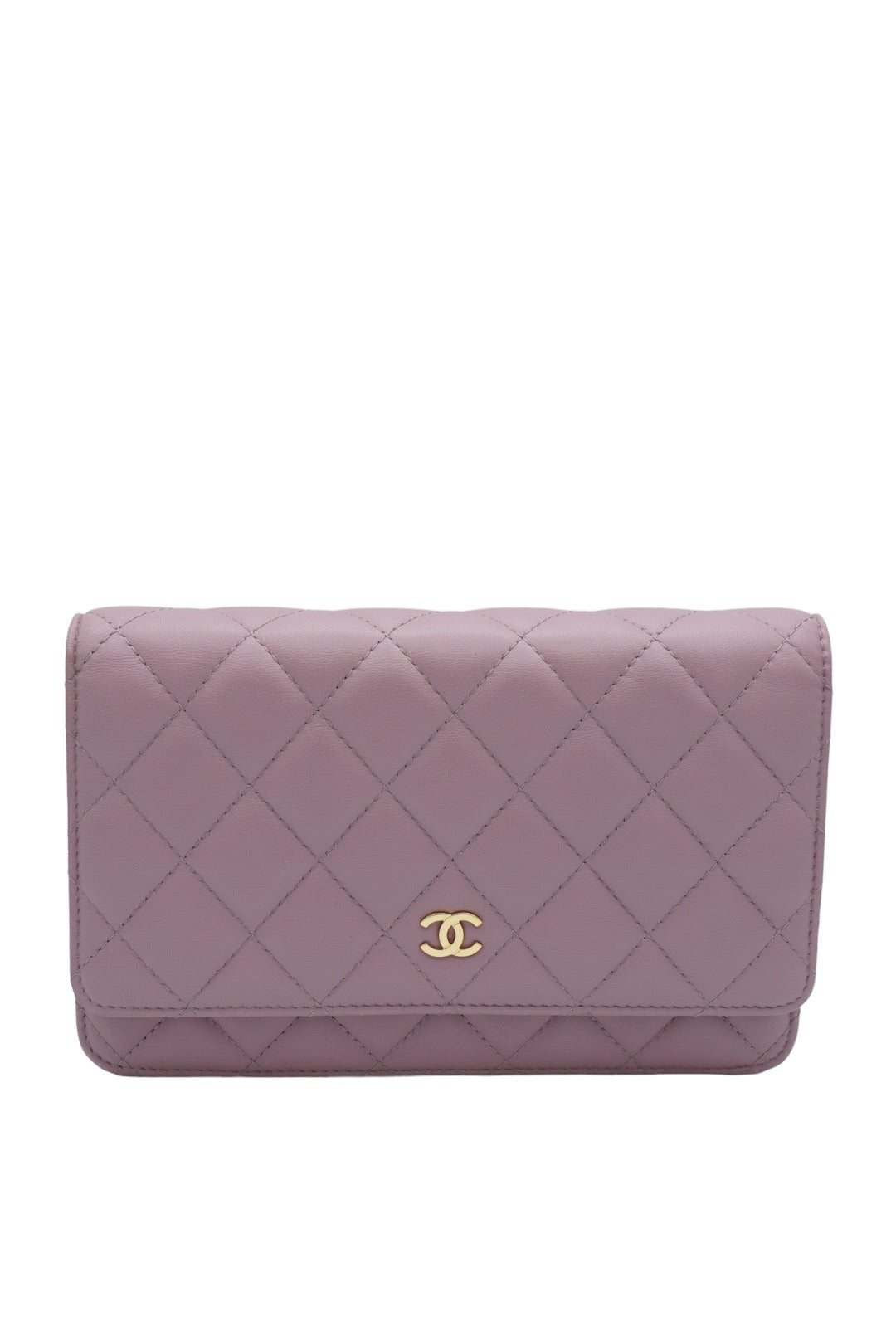 CHANEL - Matelasse Piel de cordero rosa ahumado WOC