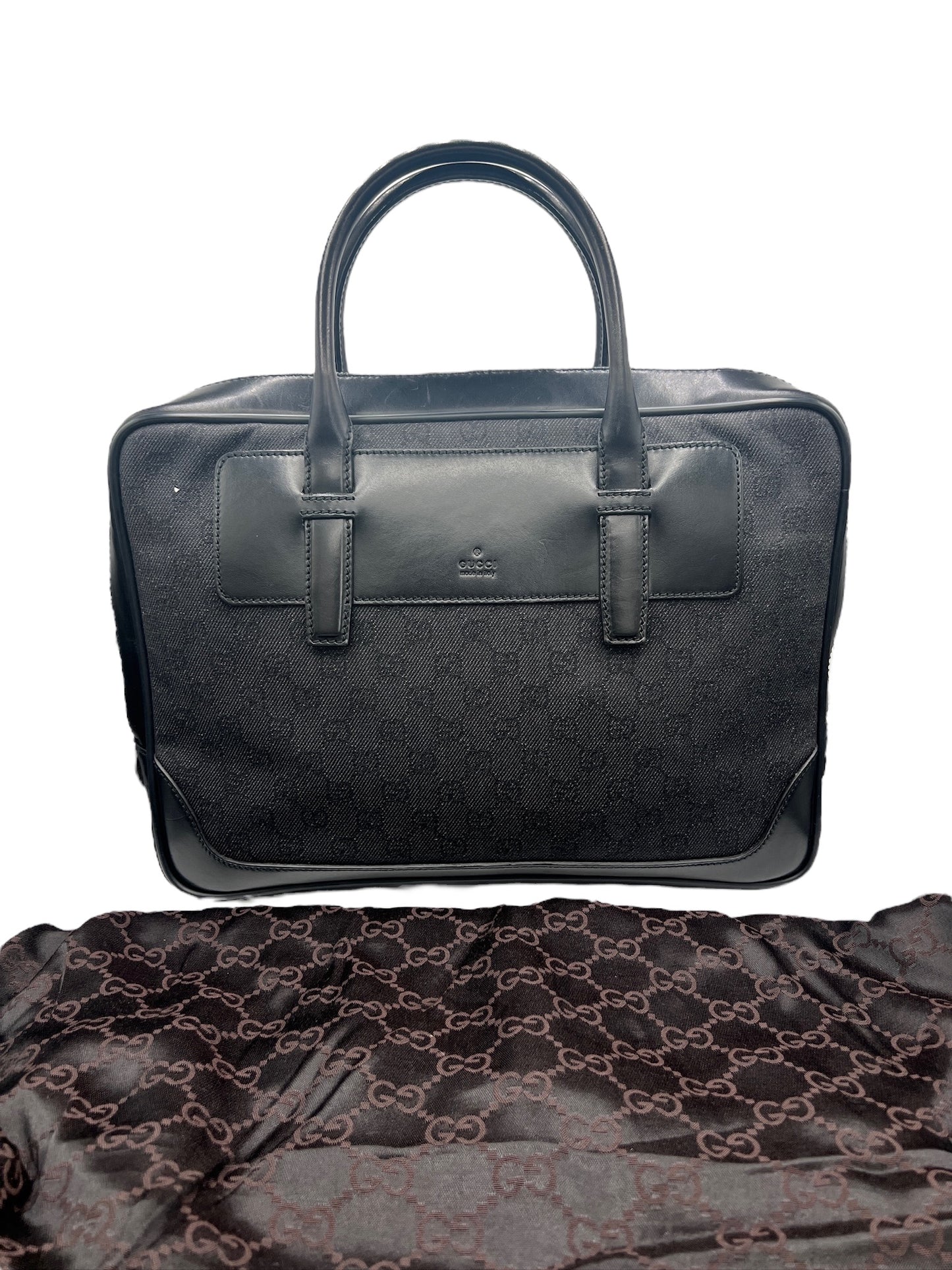 GUCCI - GG Black Jacquard Business Bag