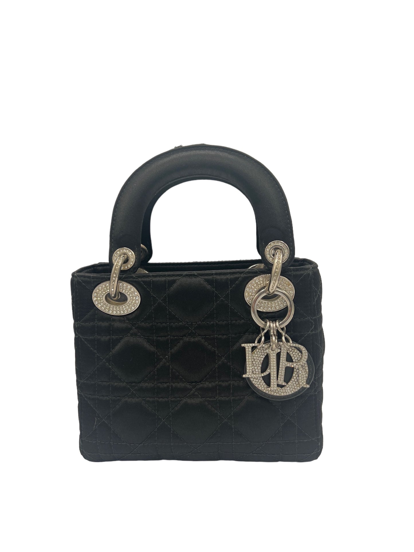 DIOR - Bolso Lady Dior Mini de satén negro