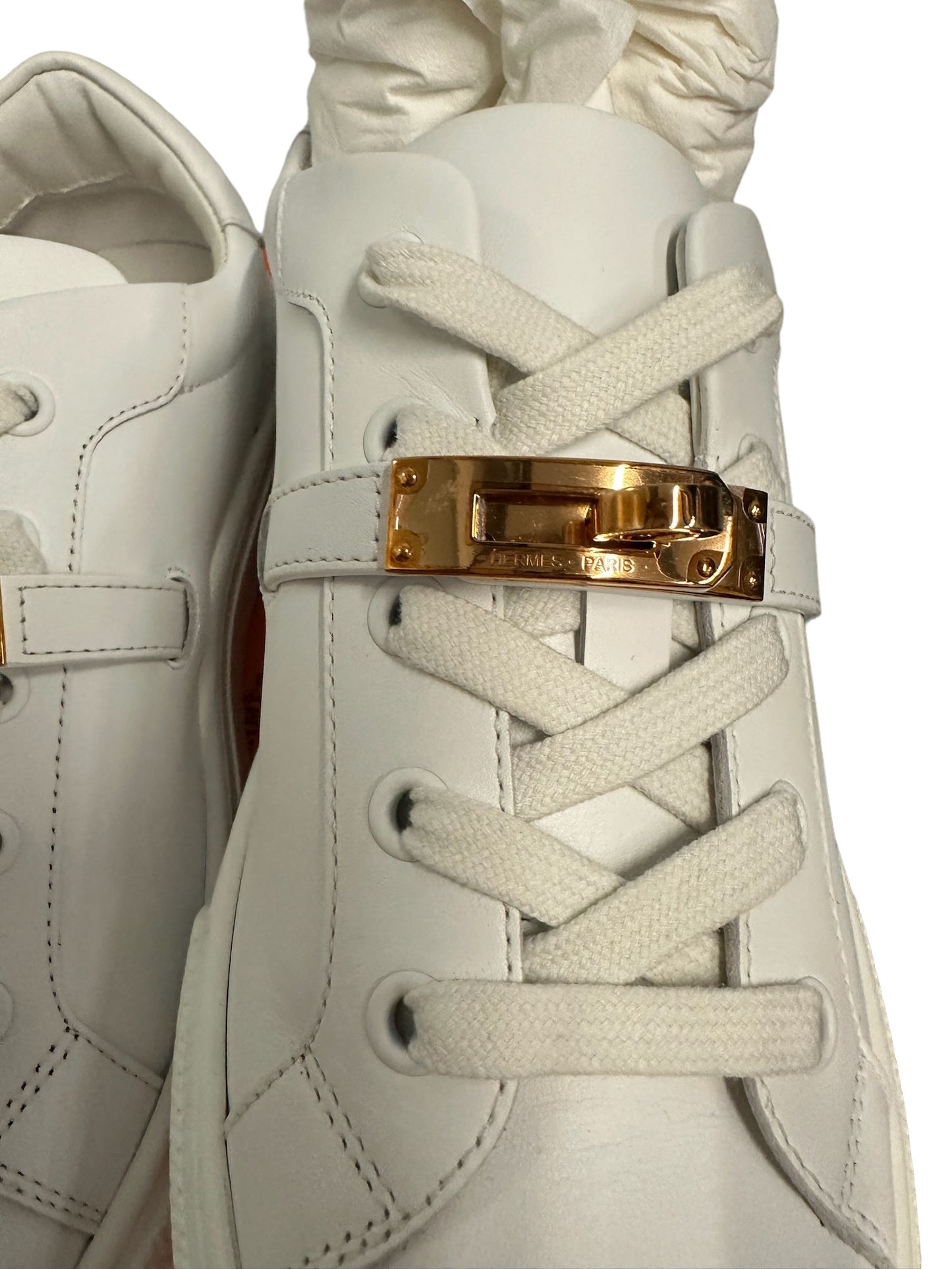 HERMES - Blanc Calfskin Day Sneaker GHW 37