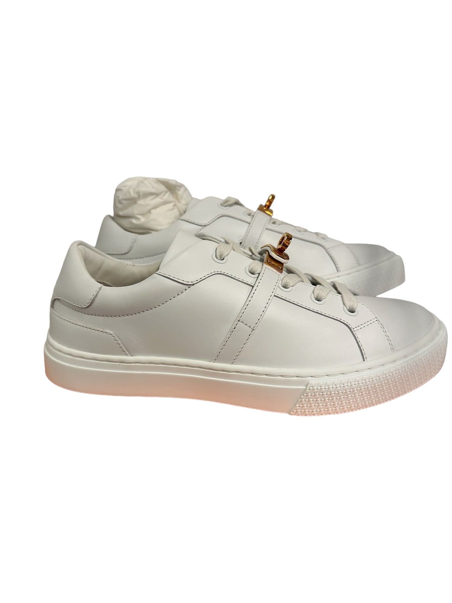 HERMES - Zapatillas de deporte de día en piel de becerro blanca GHW 37