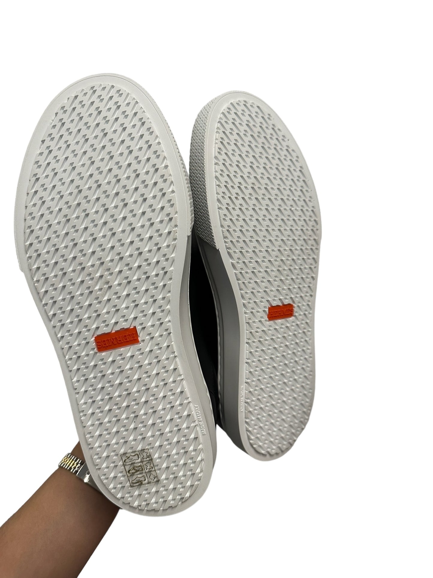 HERMES - Zapatillas de deporte de día en piel de becerro blanca GHW 37