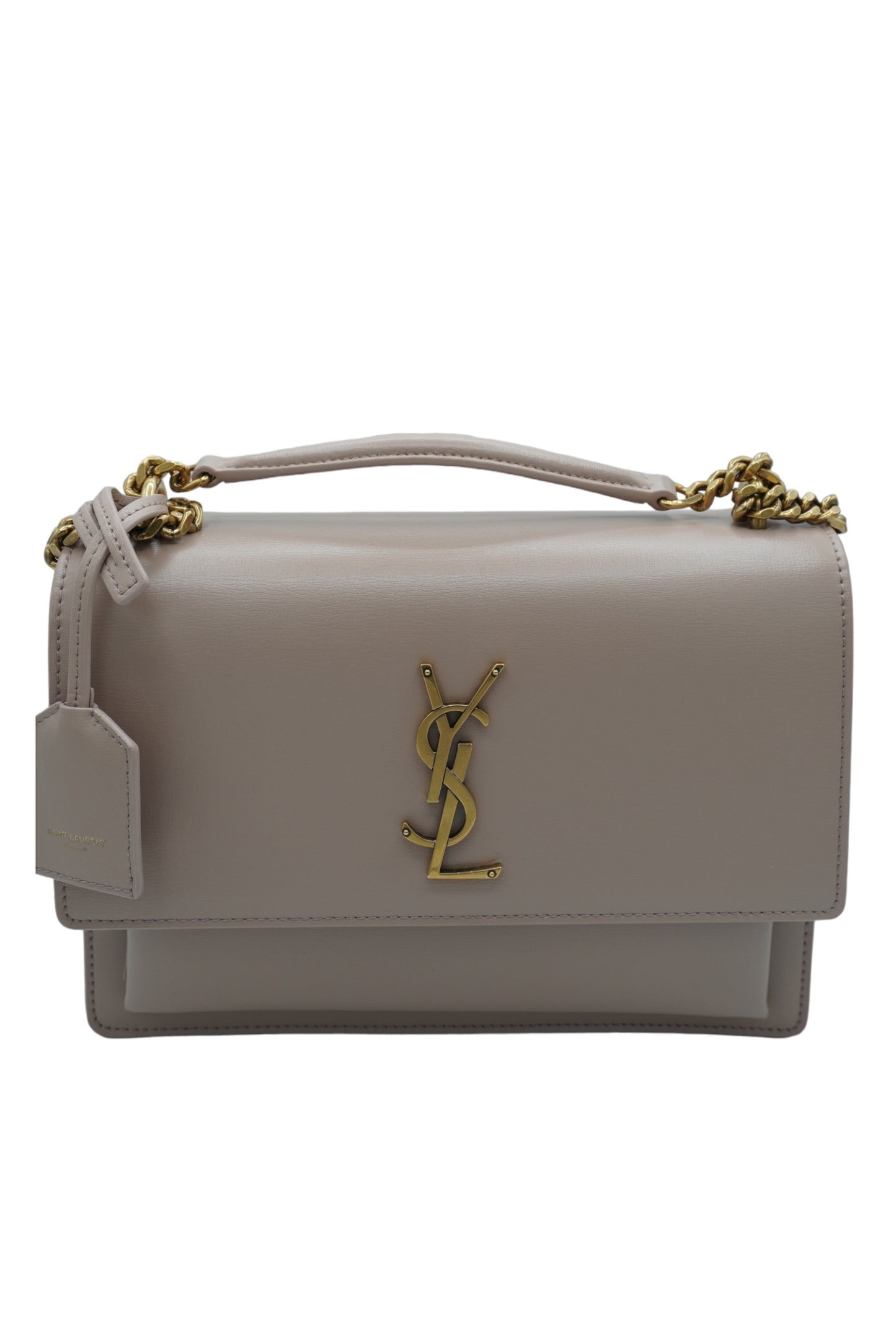 SAINT LAURENT - Medium Sunset Chain Bag in Rosy Sand