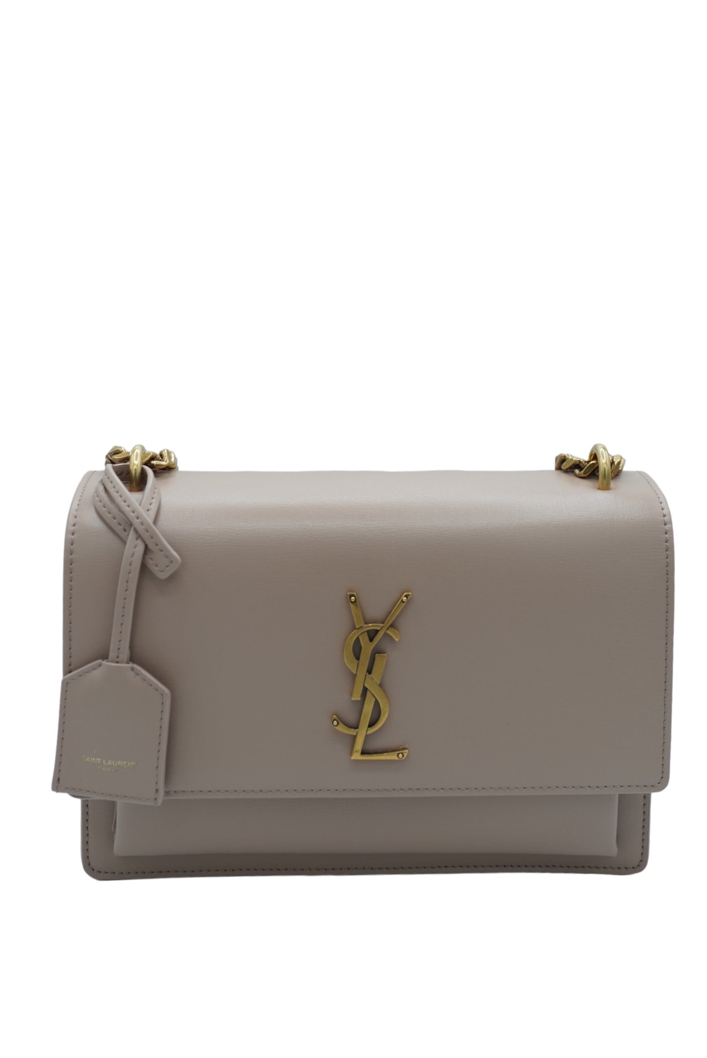 SAINT LAURENT - Medium Sunset Chain Bag in Rosy Sand