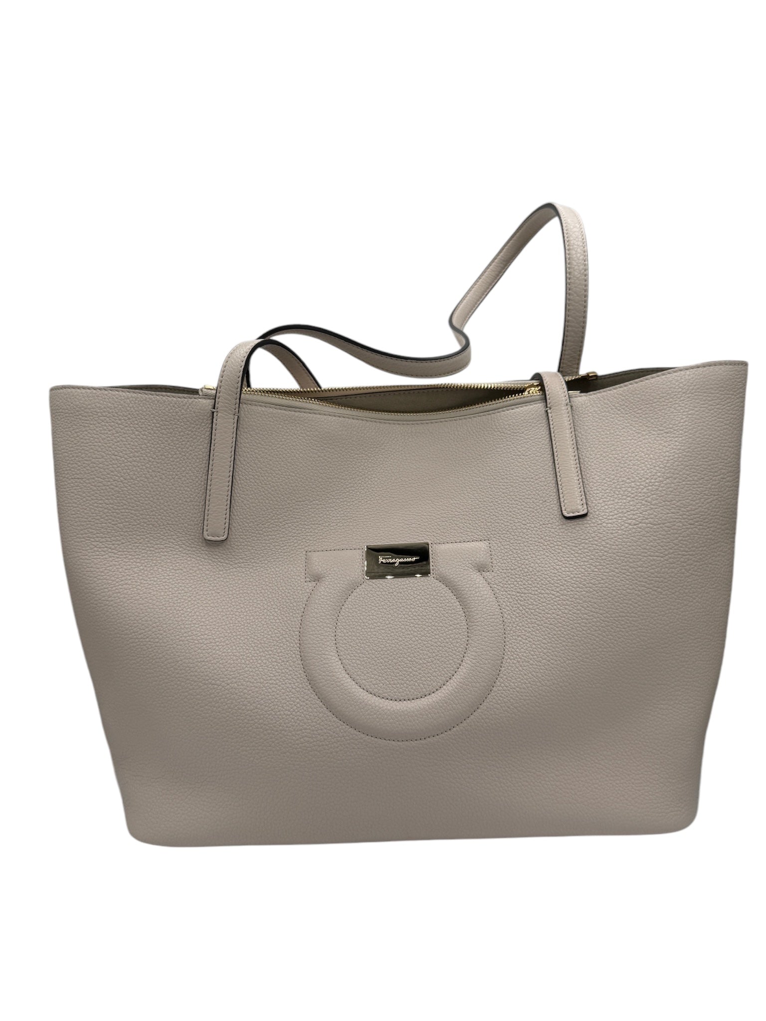 BOLSO DE HOMBRO SF GANCINI DE PIEL CREMA DE SEGUNDA MANO
