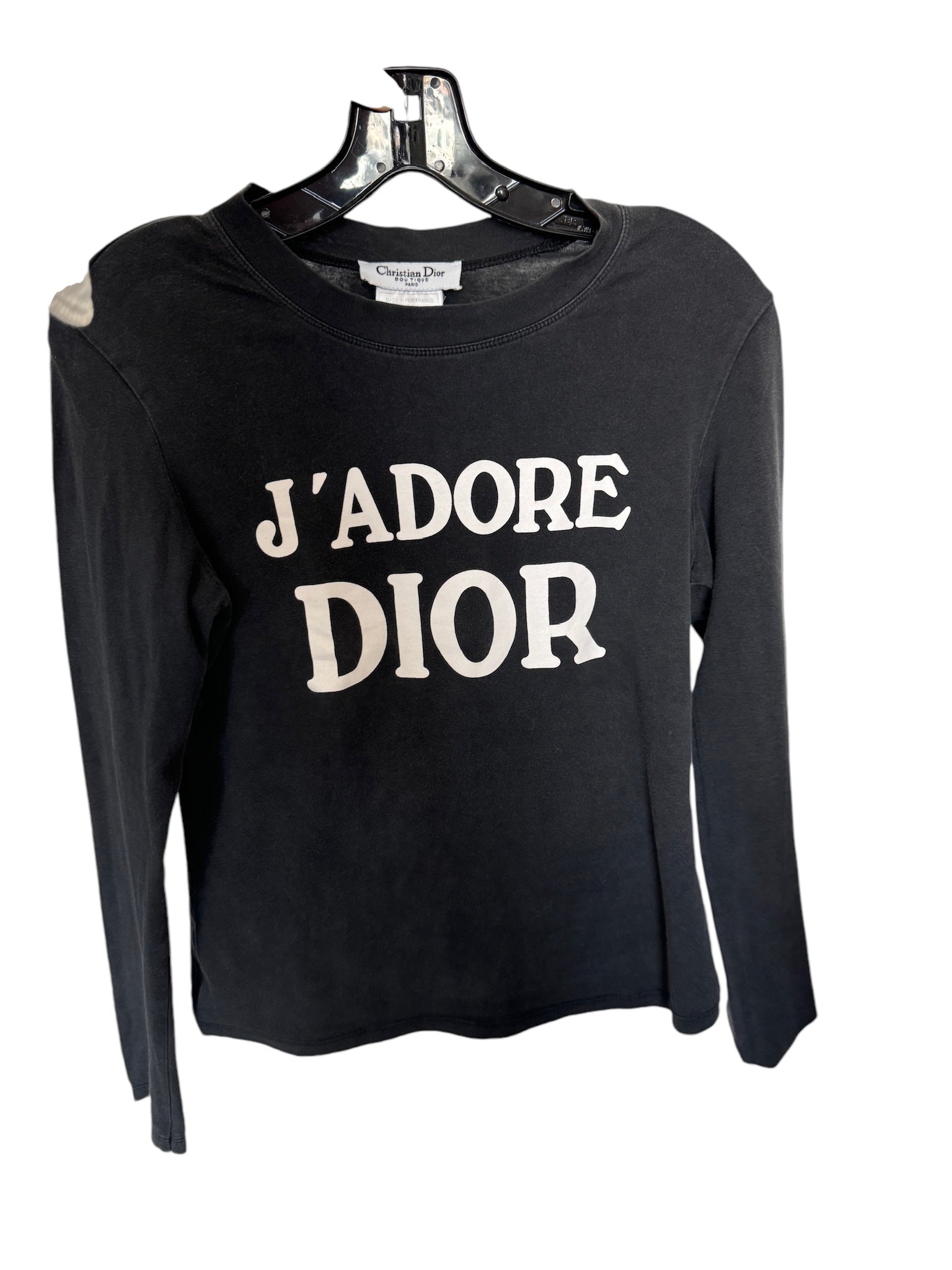 Camisa de manga larga blanca y negra de segunda mano