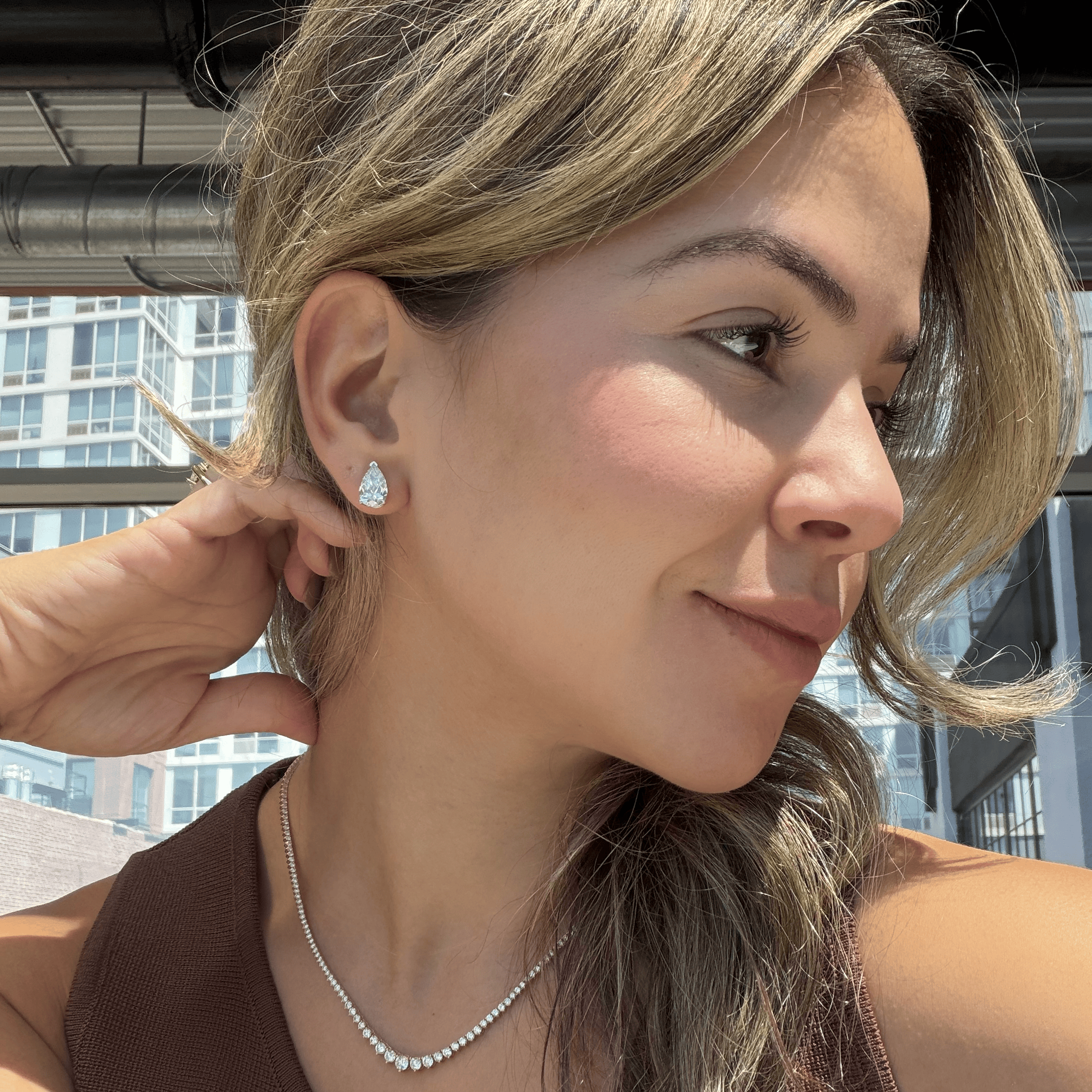 TDC - 4 CTW Lab Diamond Pear Shape Studs