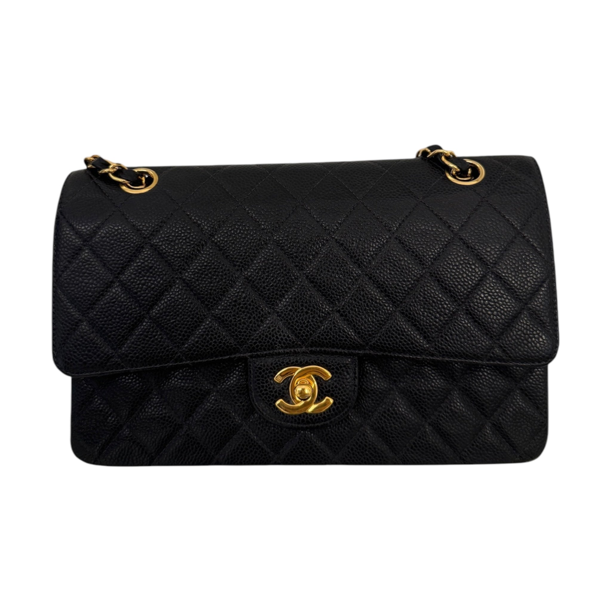 Bolso mediano con solapa CC Black Caviar de segunda mano