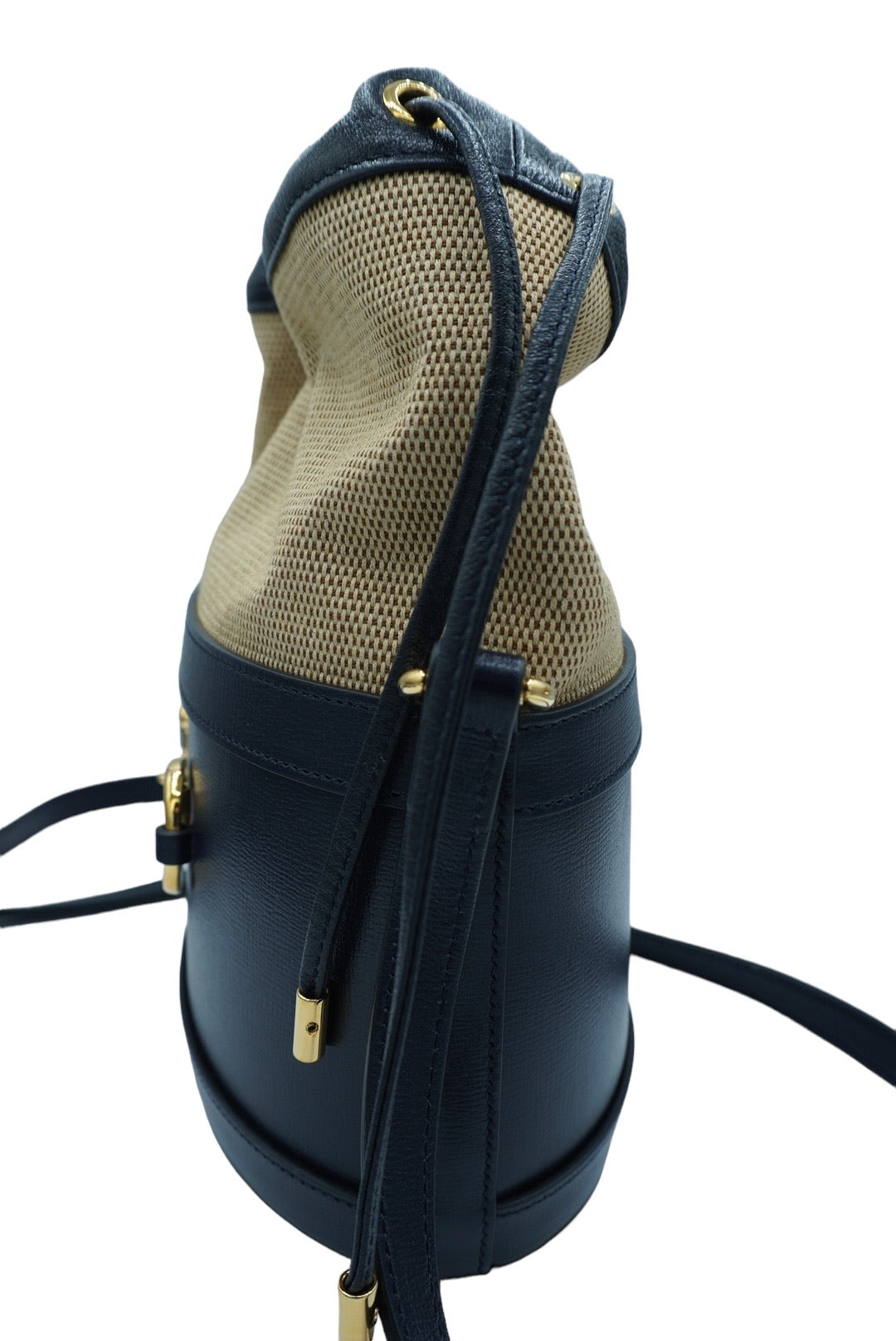 GUCCI - Bolso bandolera Horsebit 1955 de piel y lona, ​​pequeño
