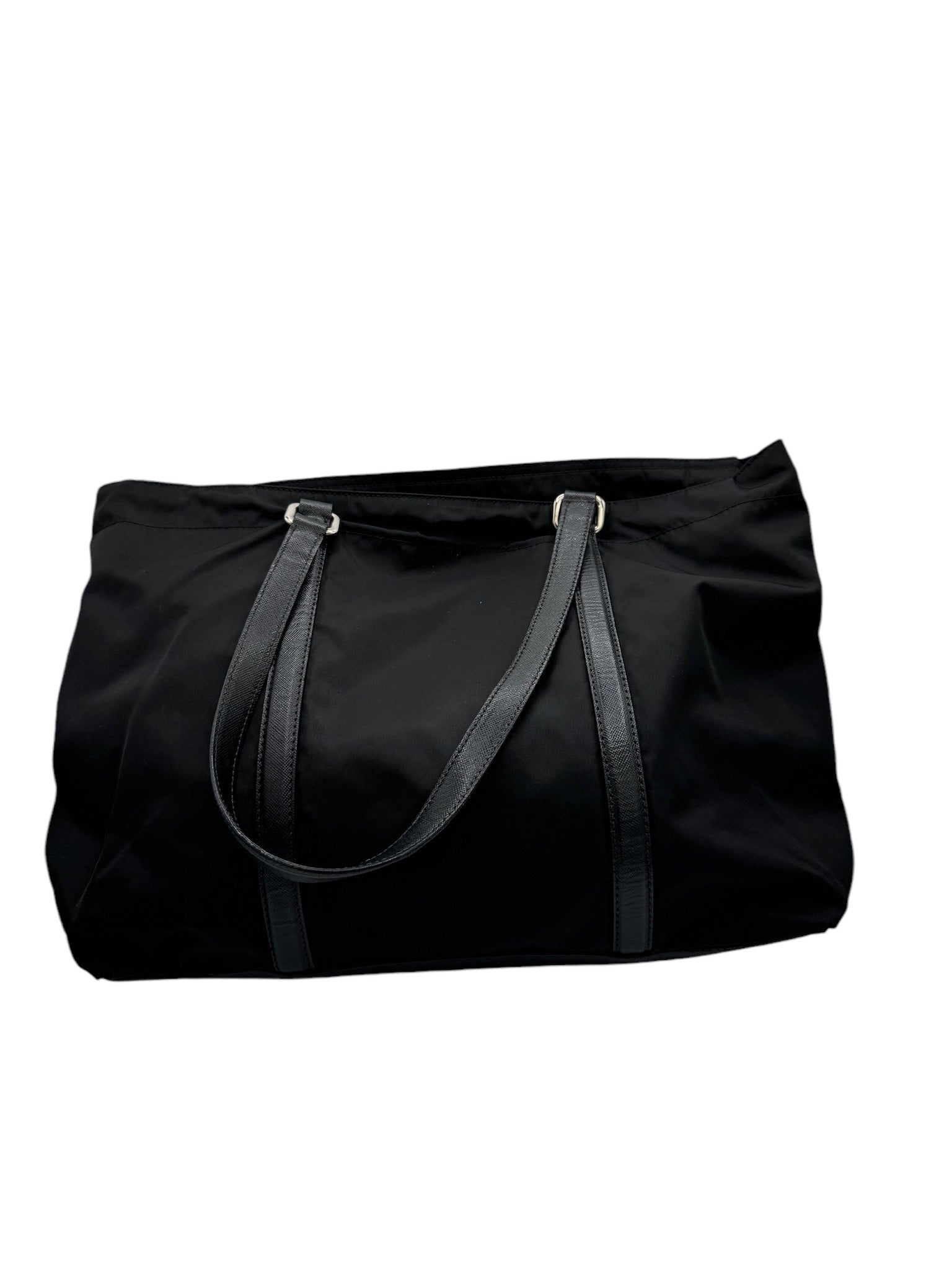 PRE-OWNED - Black Nylon And Leather Tote Bag