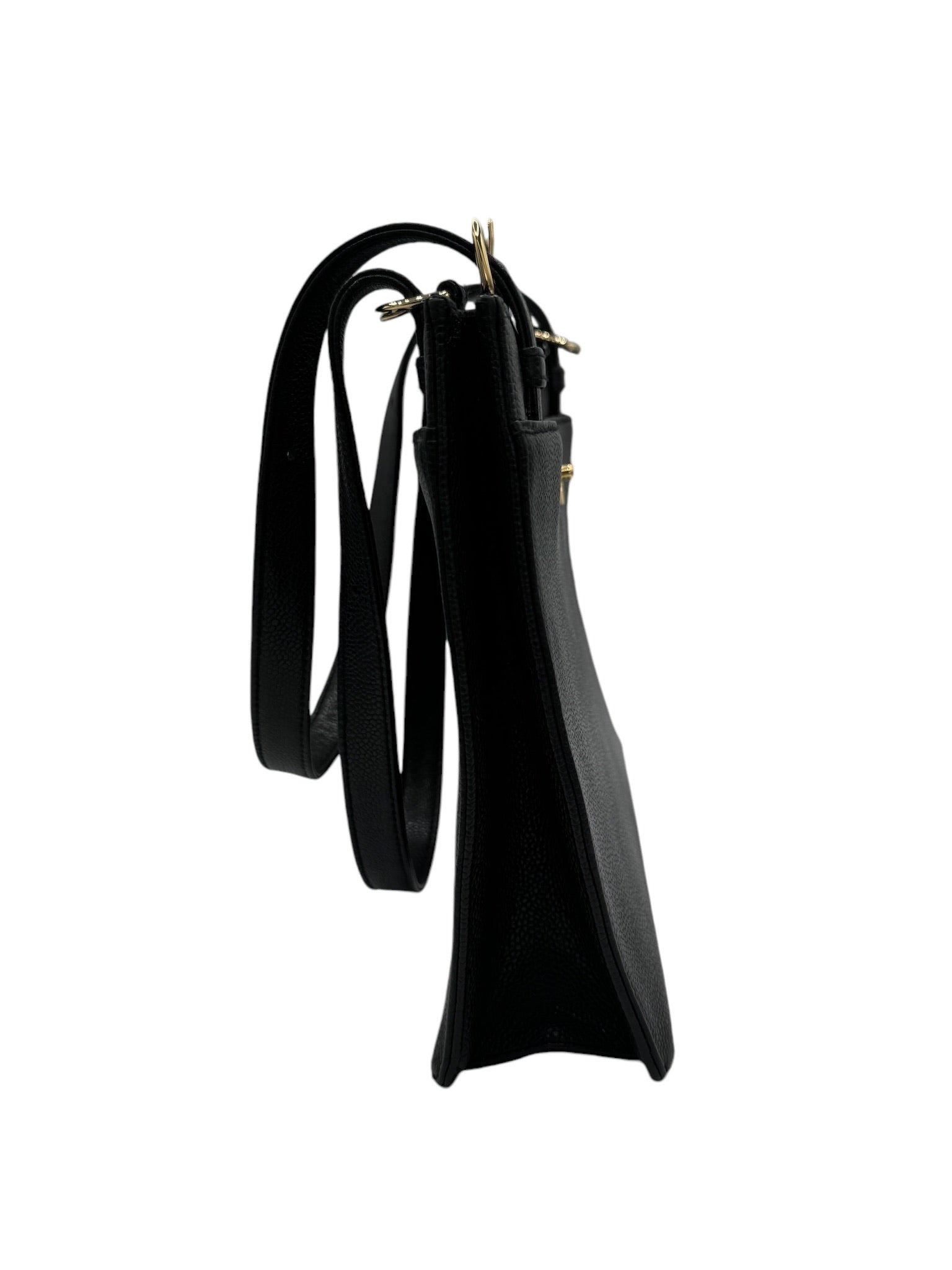 Bolso de hombro CC de piel de caviar negra de segunda mano